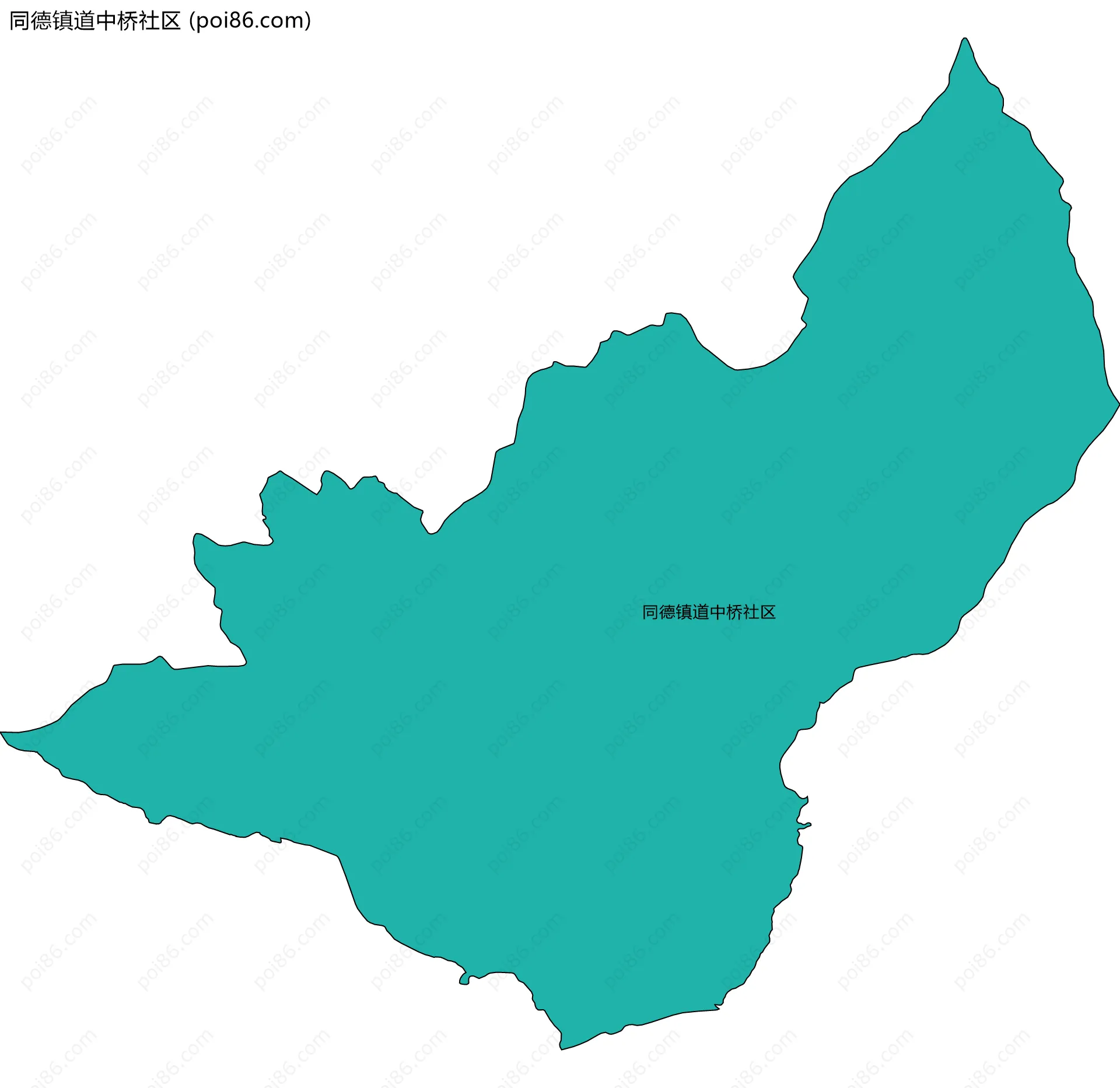 同德镇道中桥社区边界地图