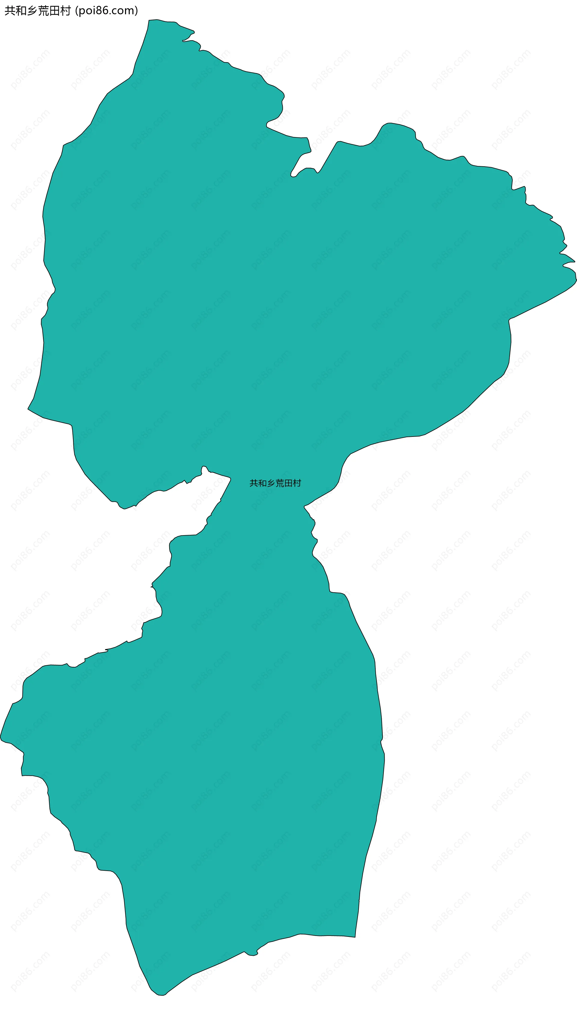 共和乡荒田村边界地图