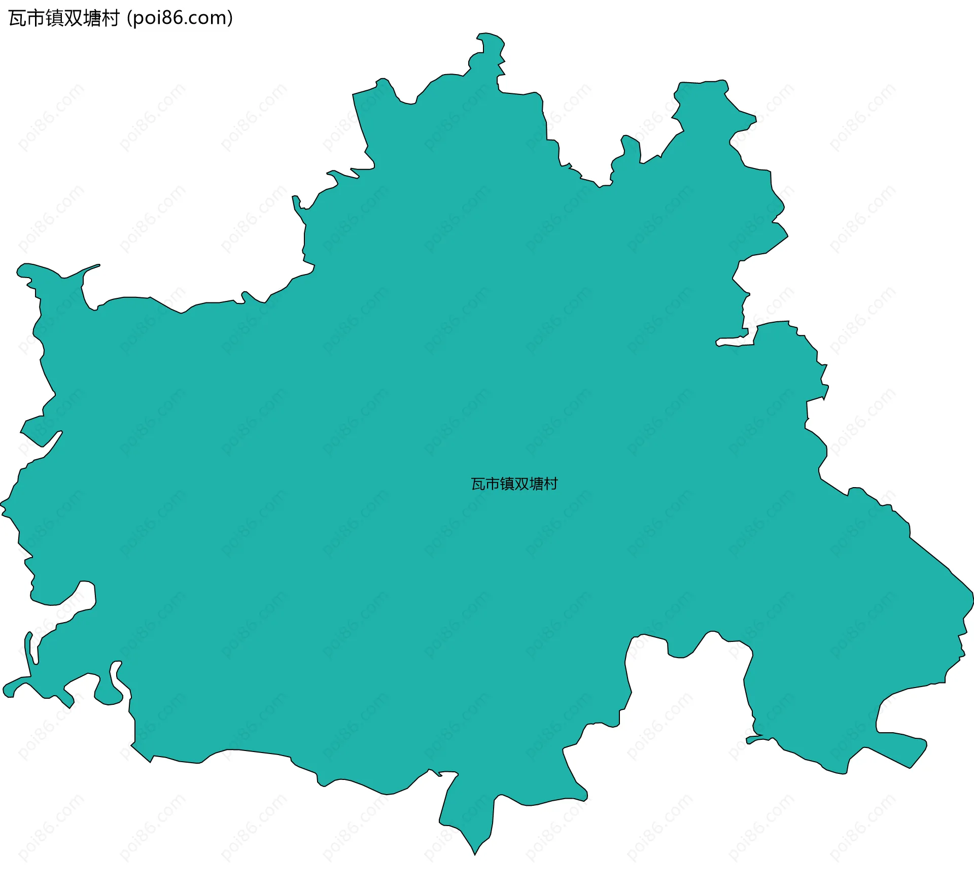 瓦市镇双塘村边界地图