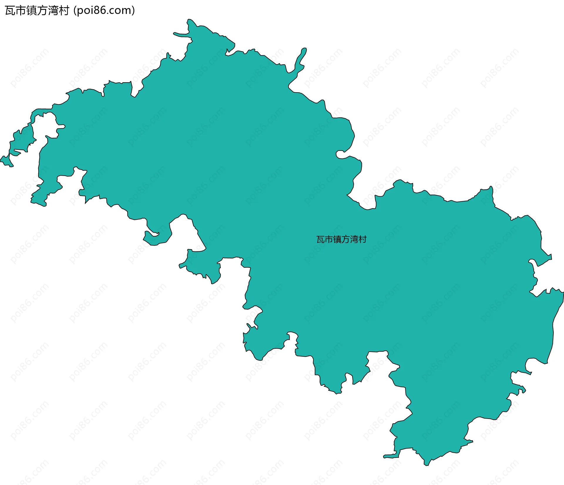 瓦市镇方湾村边界地图