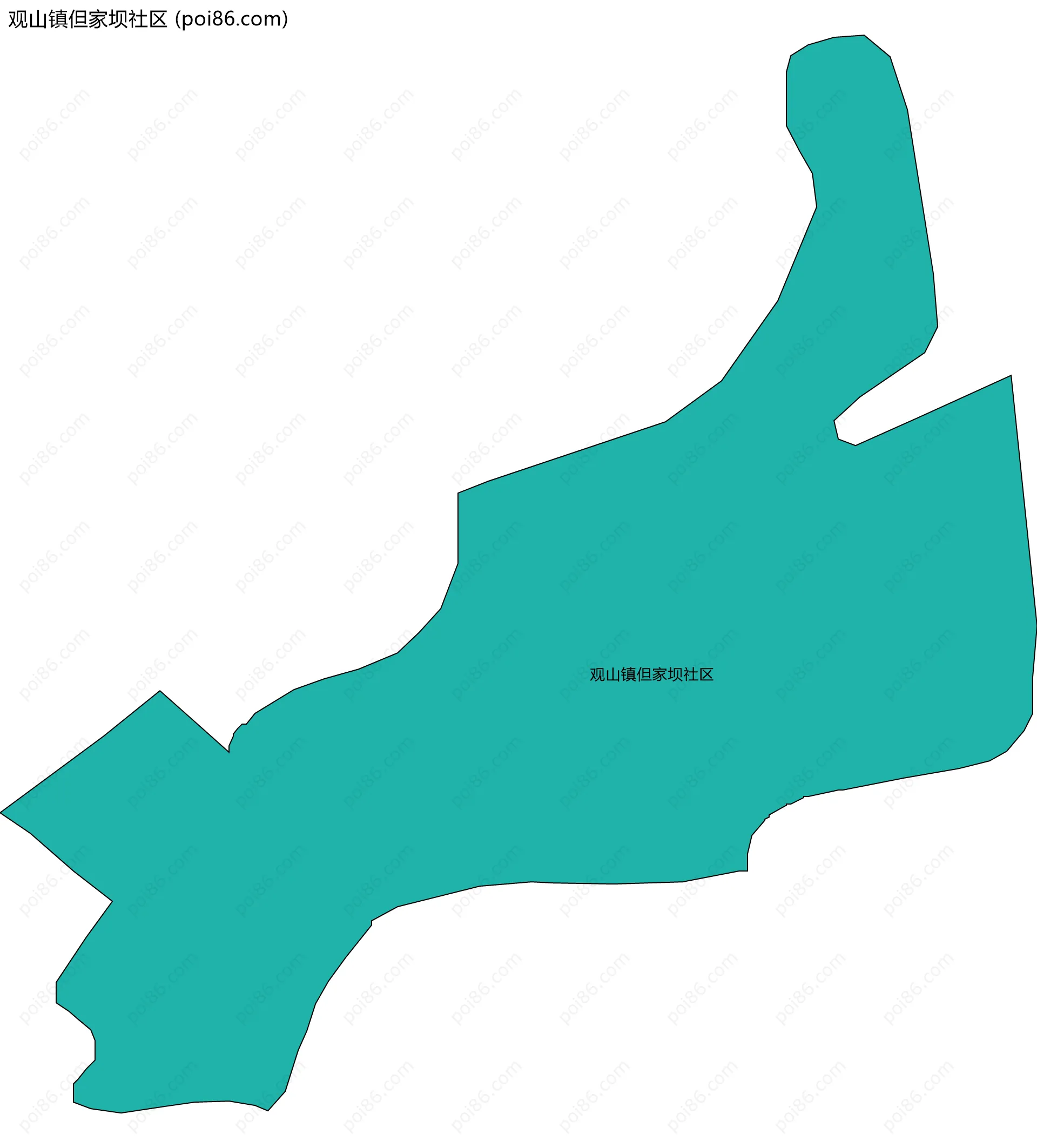 观山镇但家坝社区边界地图