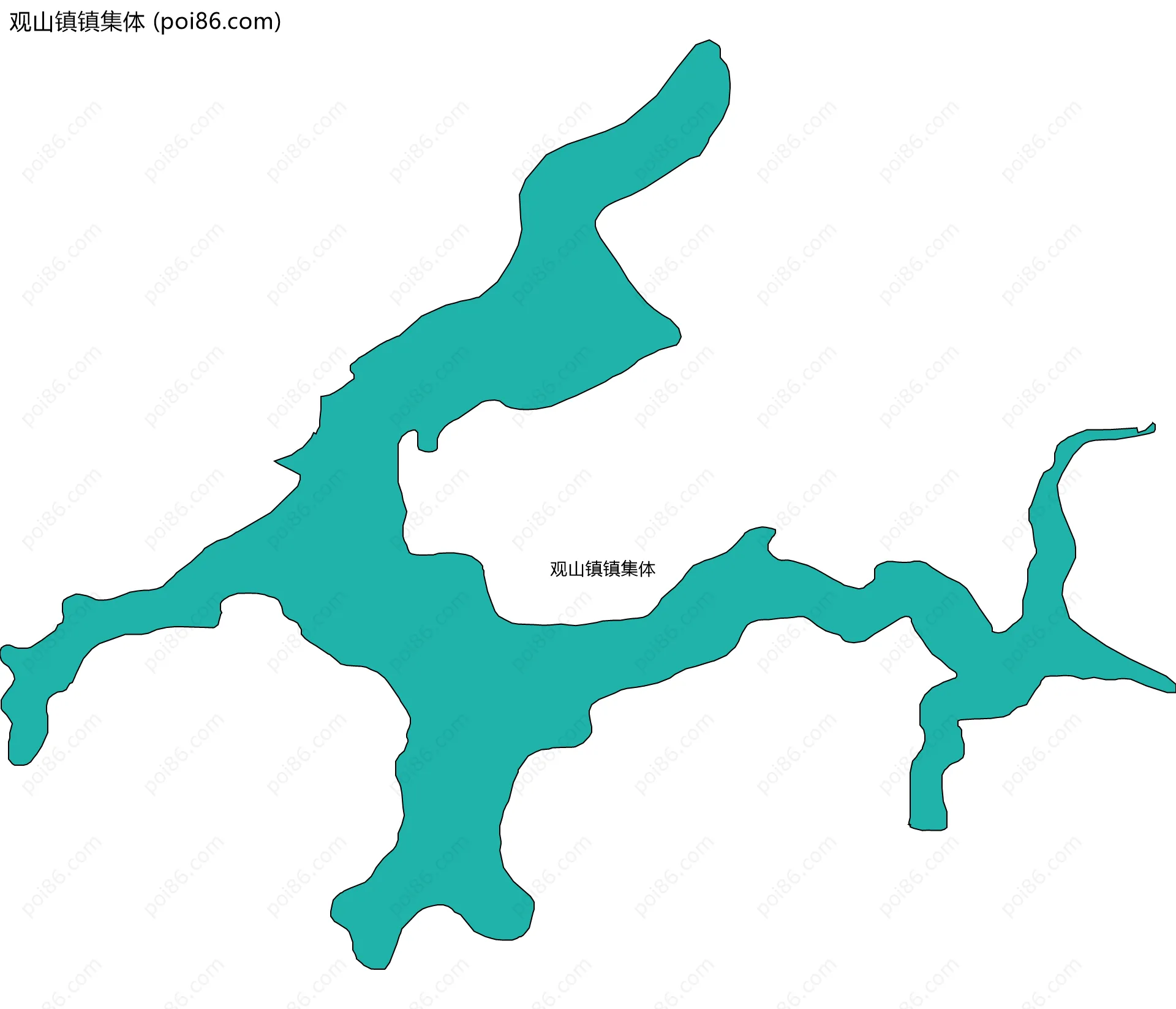 观山镇镇集体边界地图