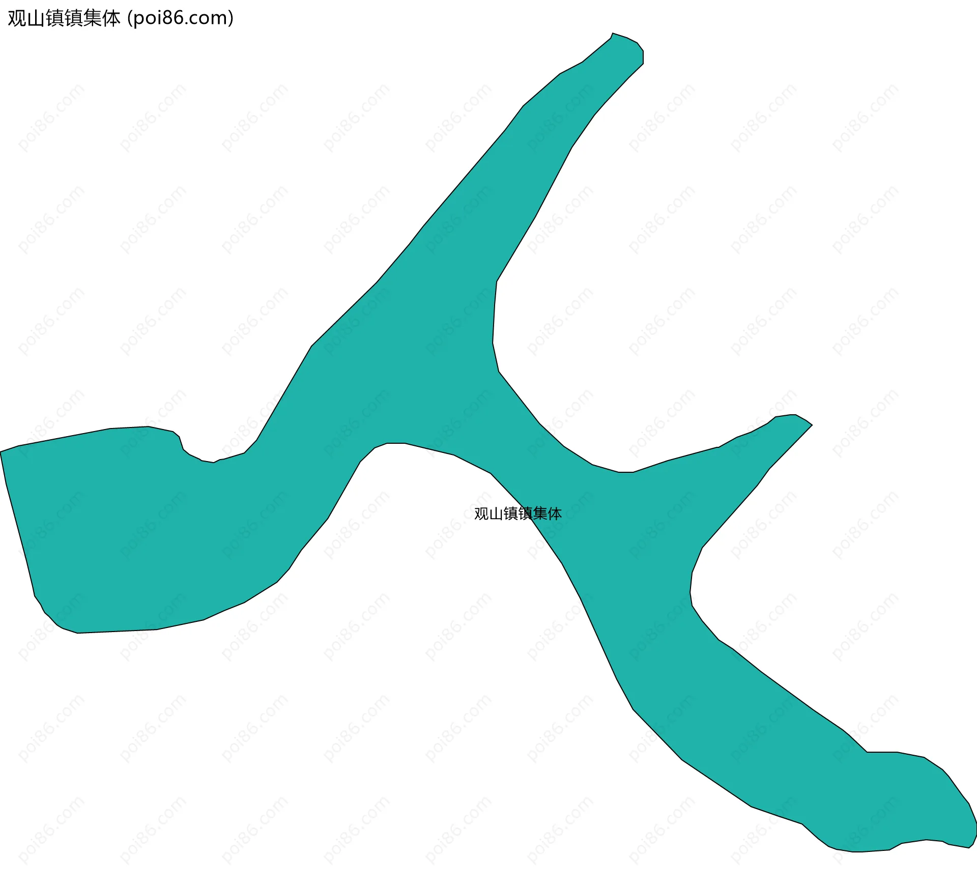 观山镇镇集体边界地图