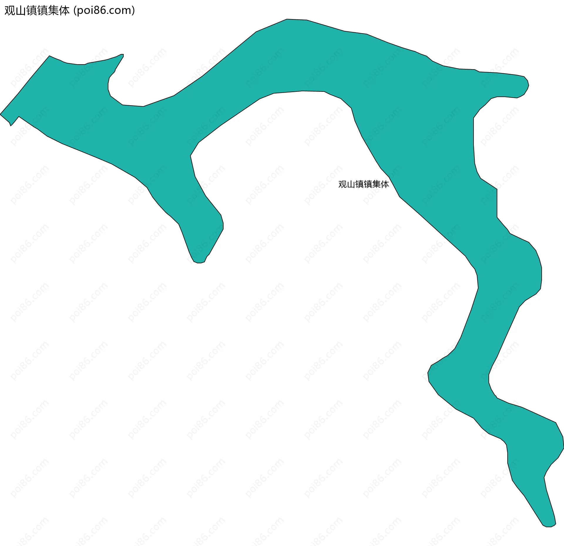 观山镇镇集体边界地图
