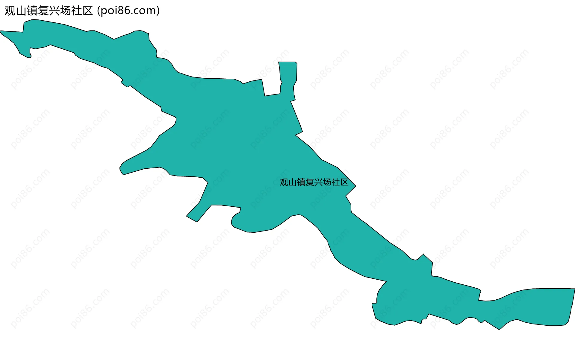 观山镇复兴场社区边界地图