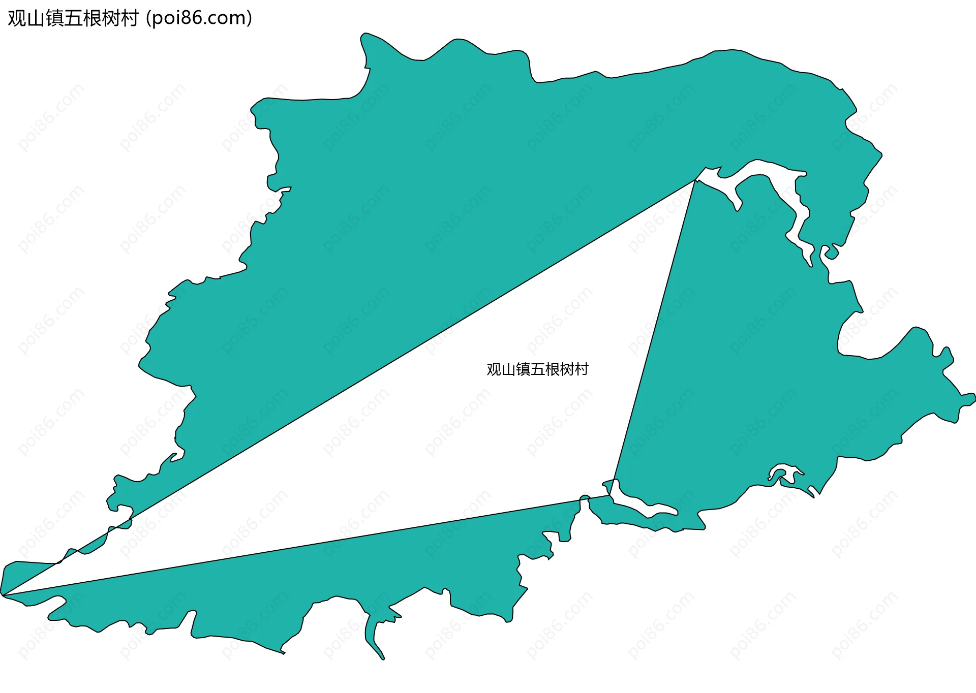 观山镇五根树村边界地图
