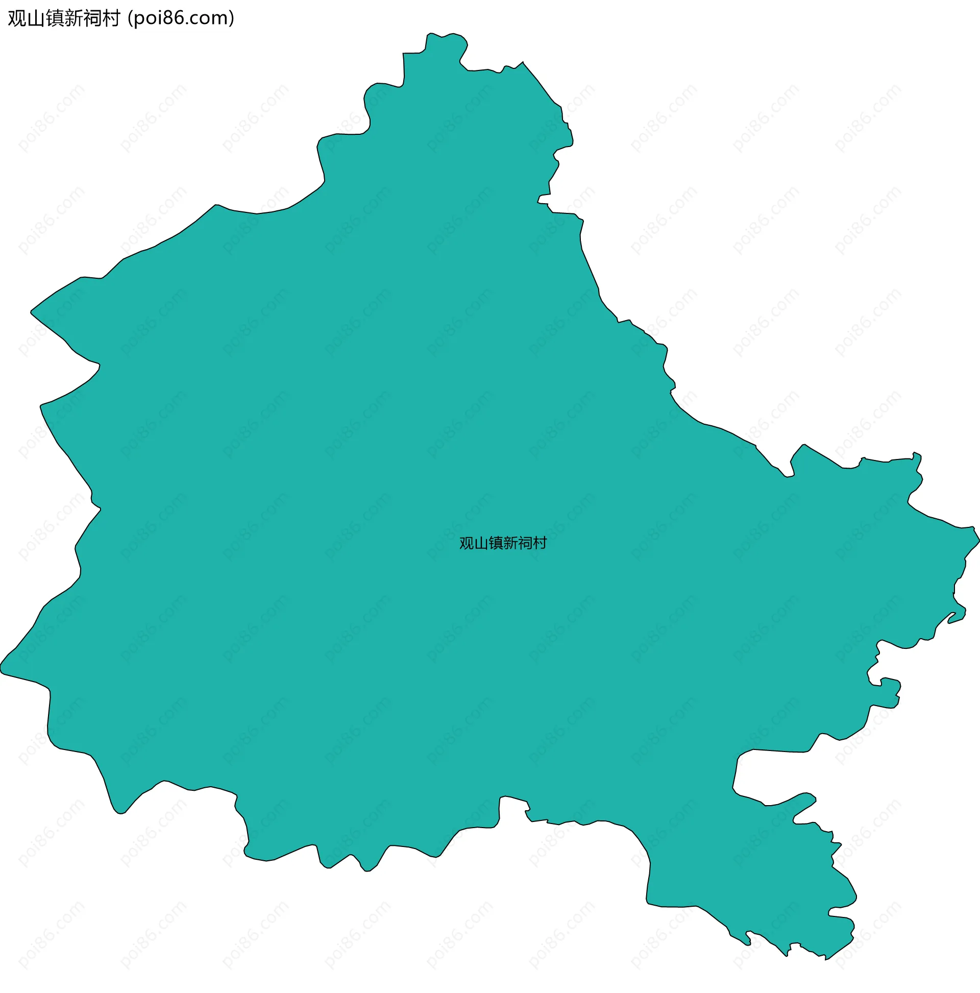 观山镇新祠村边界地图