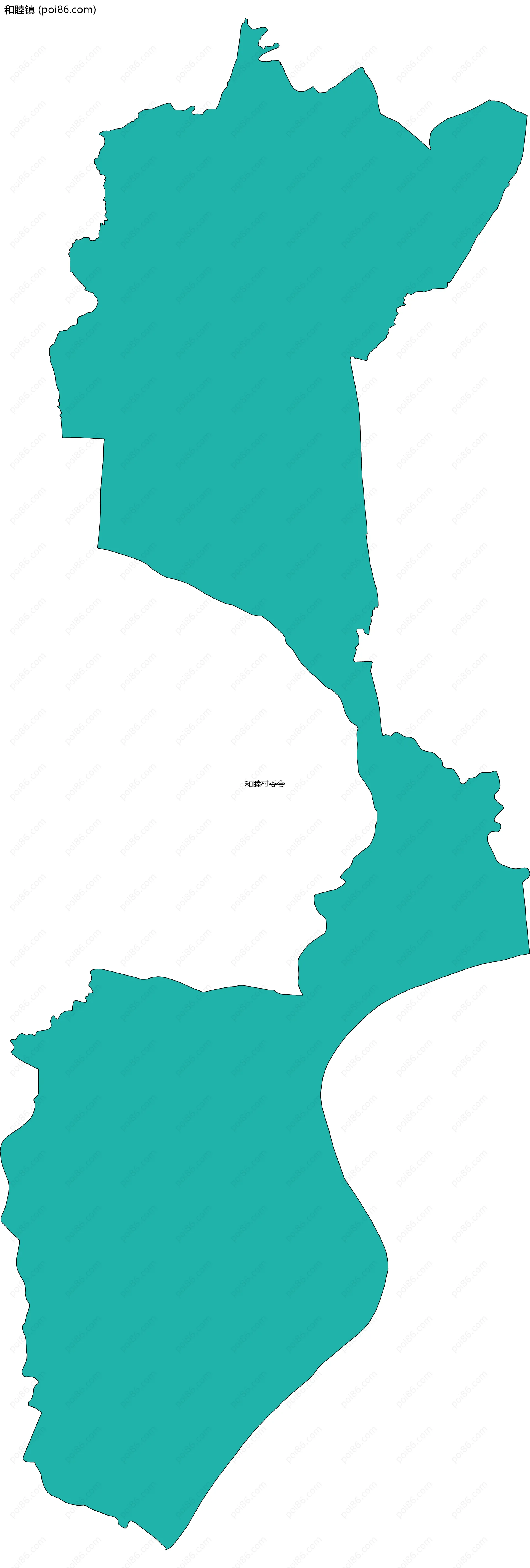 和睦镇边界地图(五级行政区划)