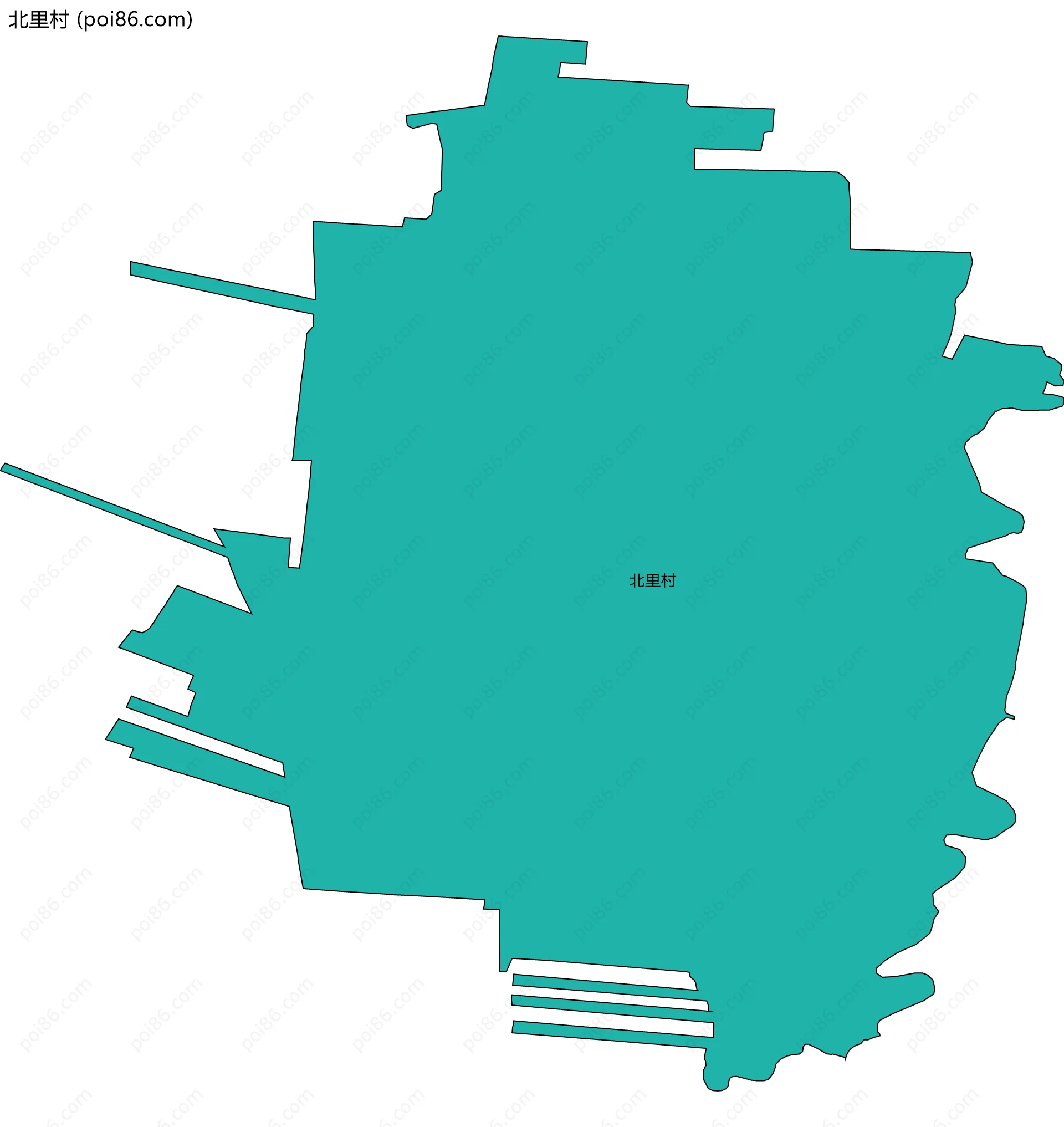 北里村边界地图