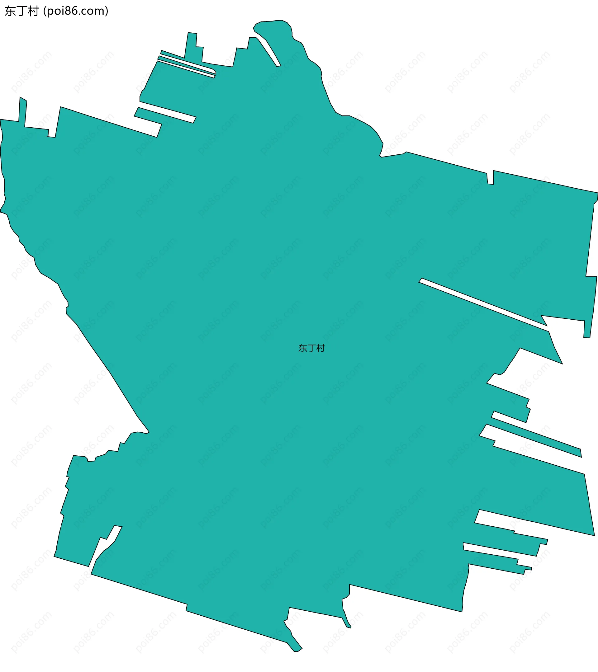 东丁村边界地图