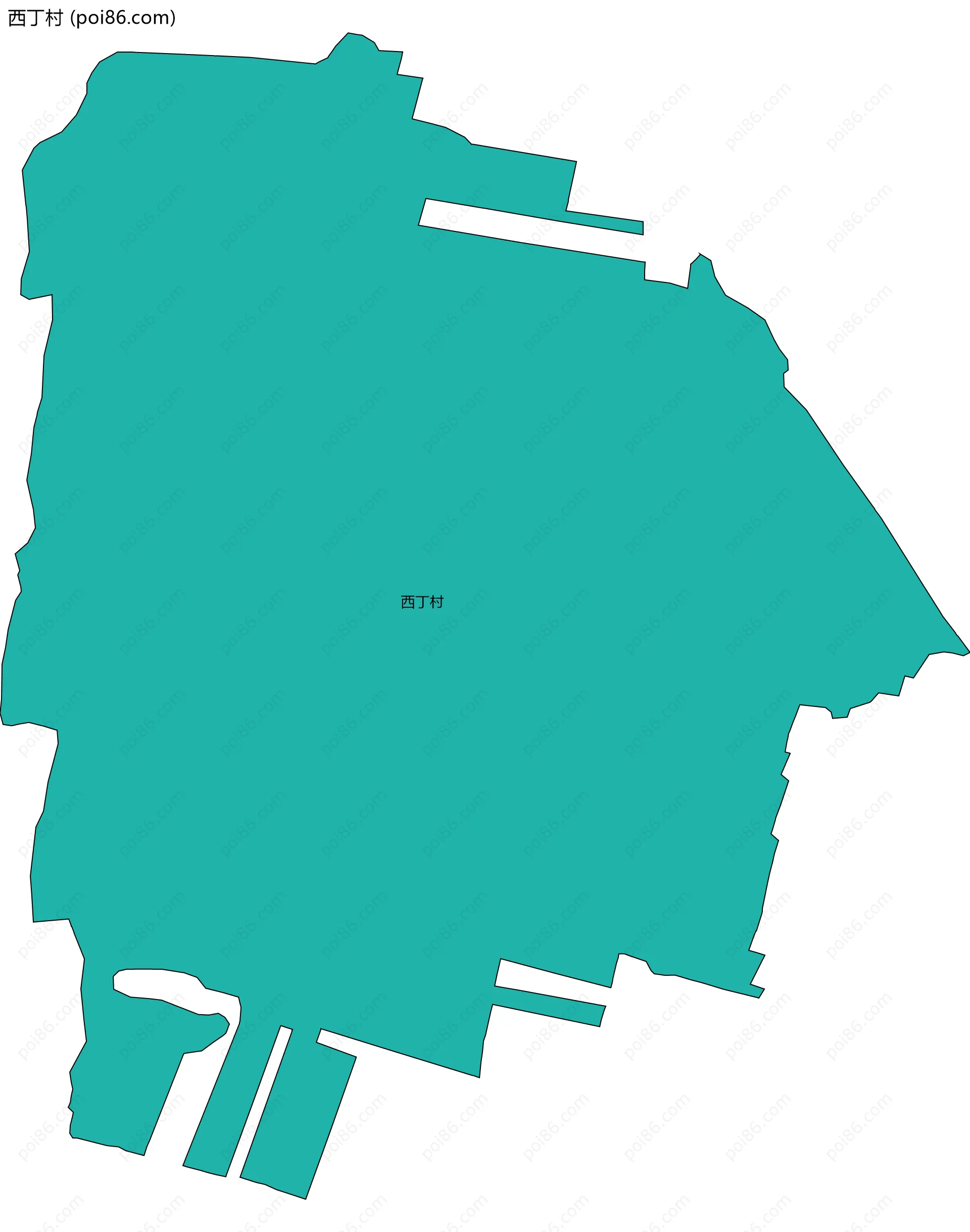 西丁村边界地图