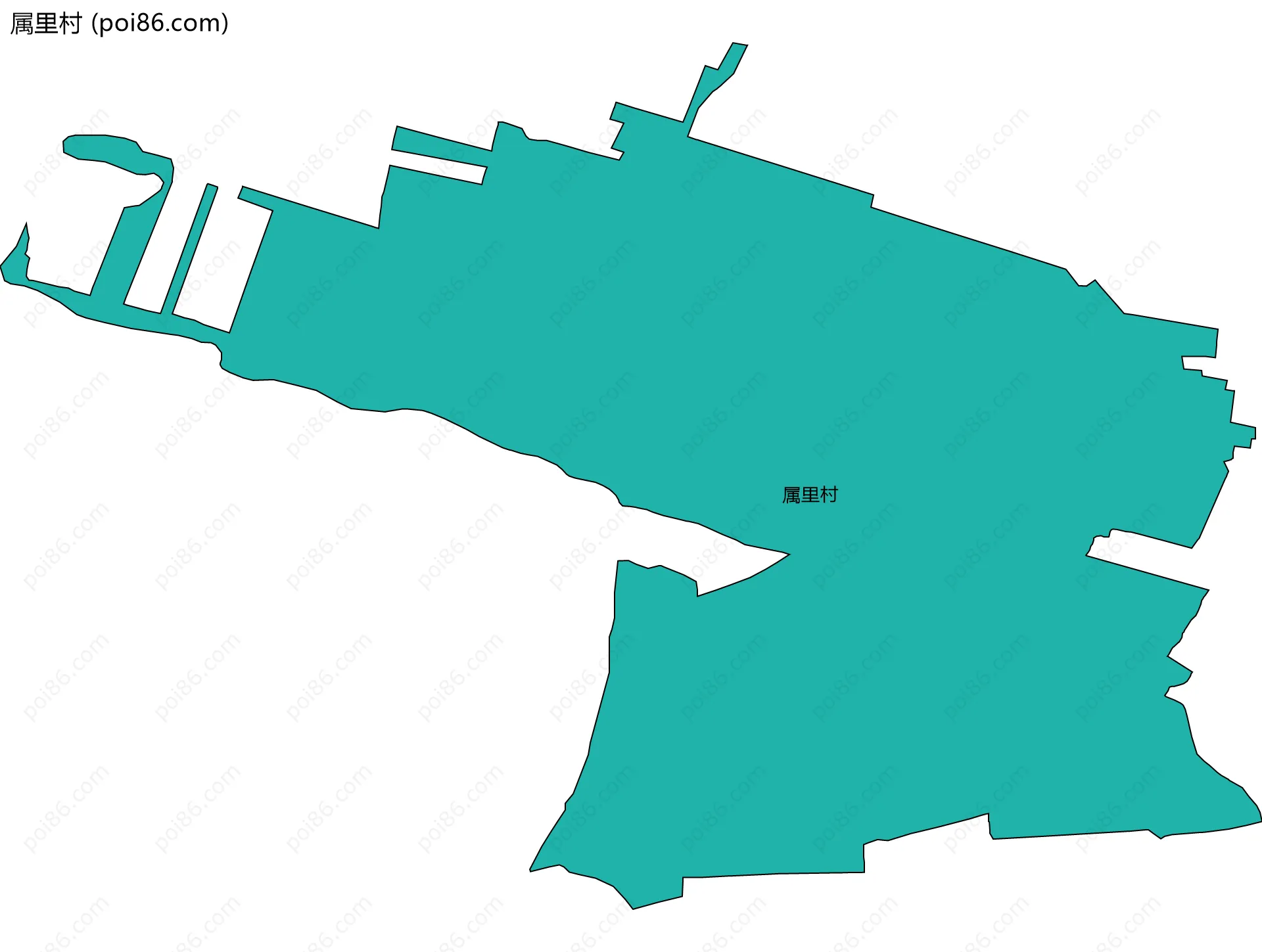 属里村边界地图