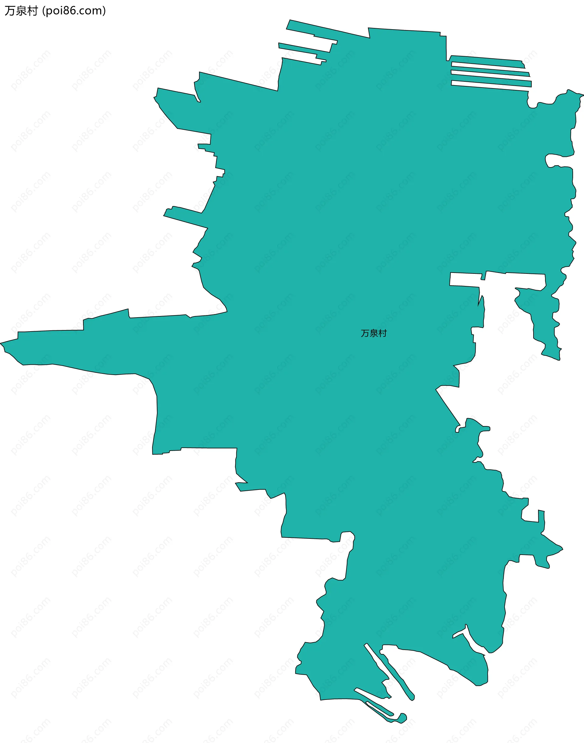 万泉村边界地图