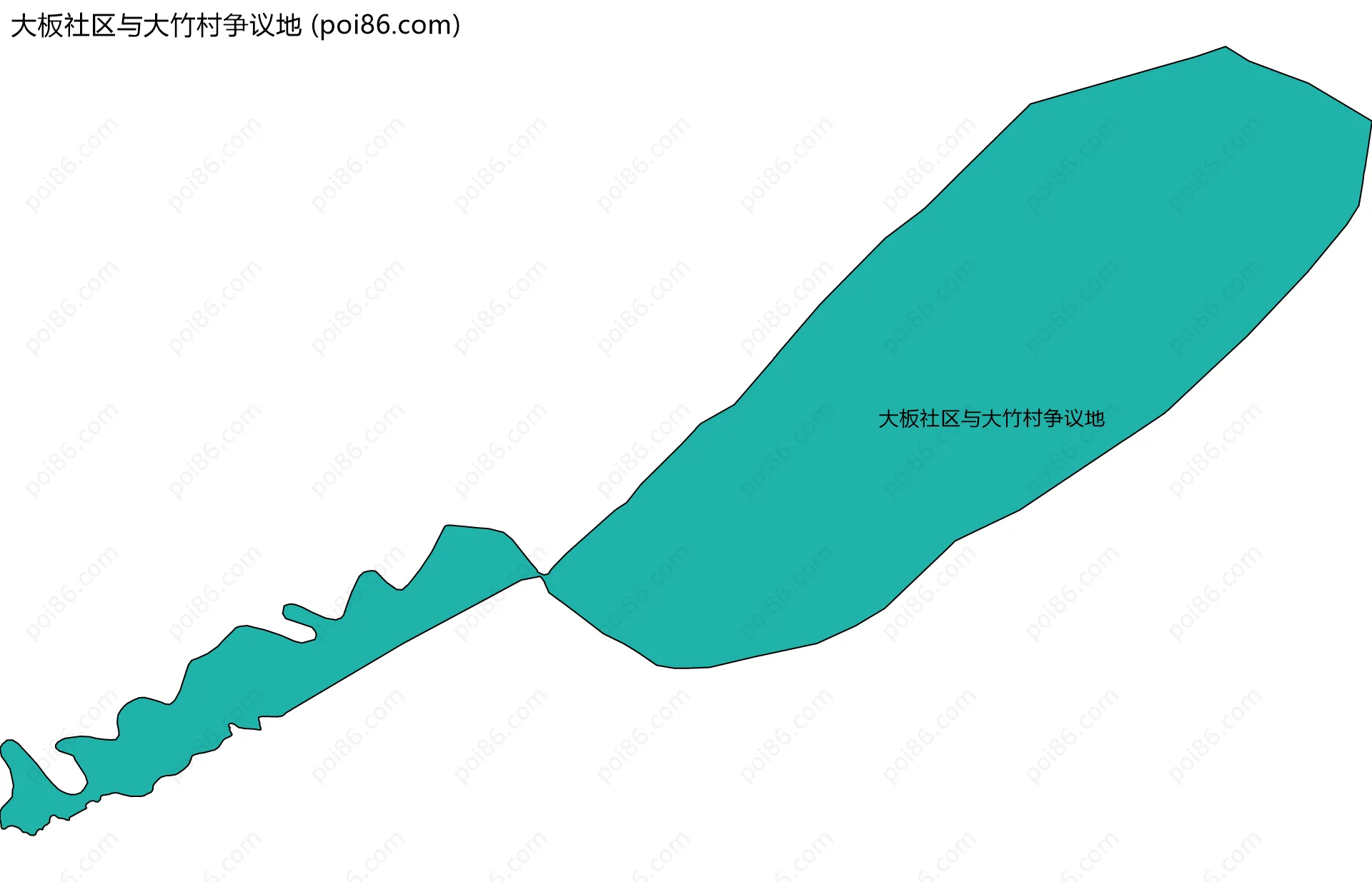 大板社区与大竹村争议地边界地图