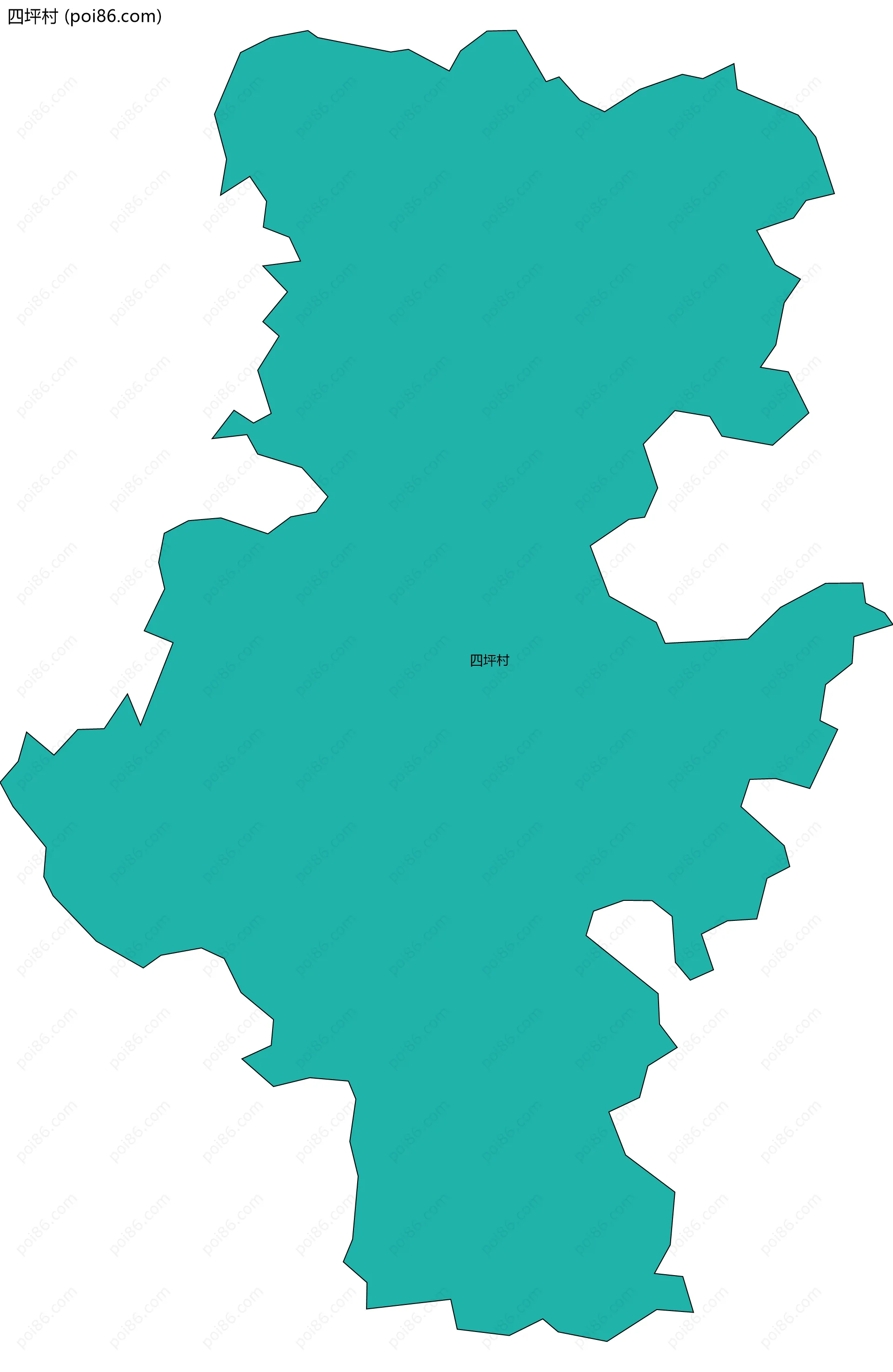 四坪村边界地图