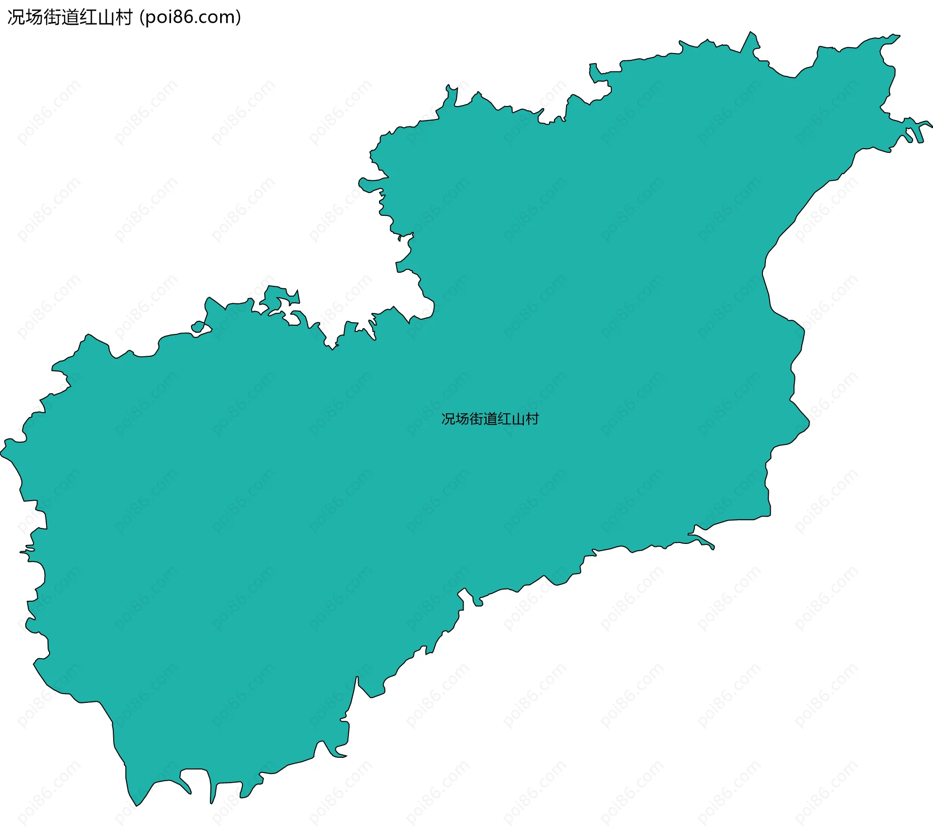 况场街道红山村边界地图