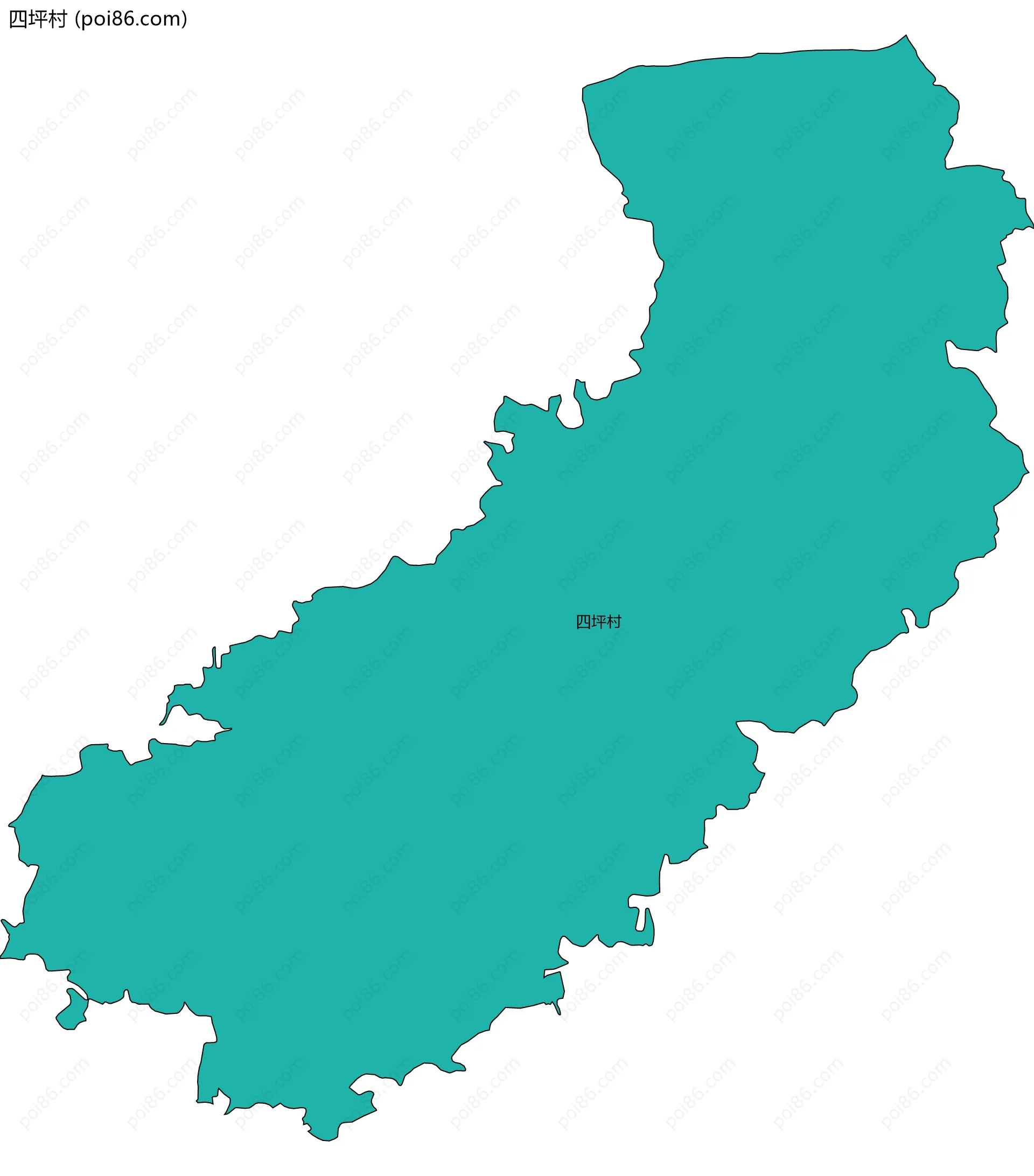 四坪村边界地图