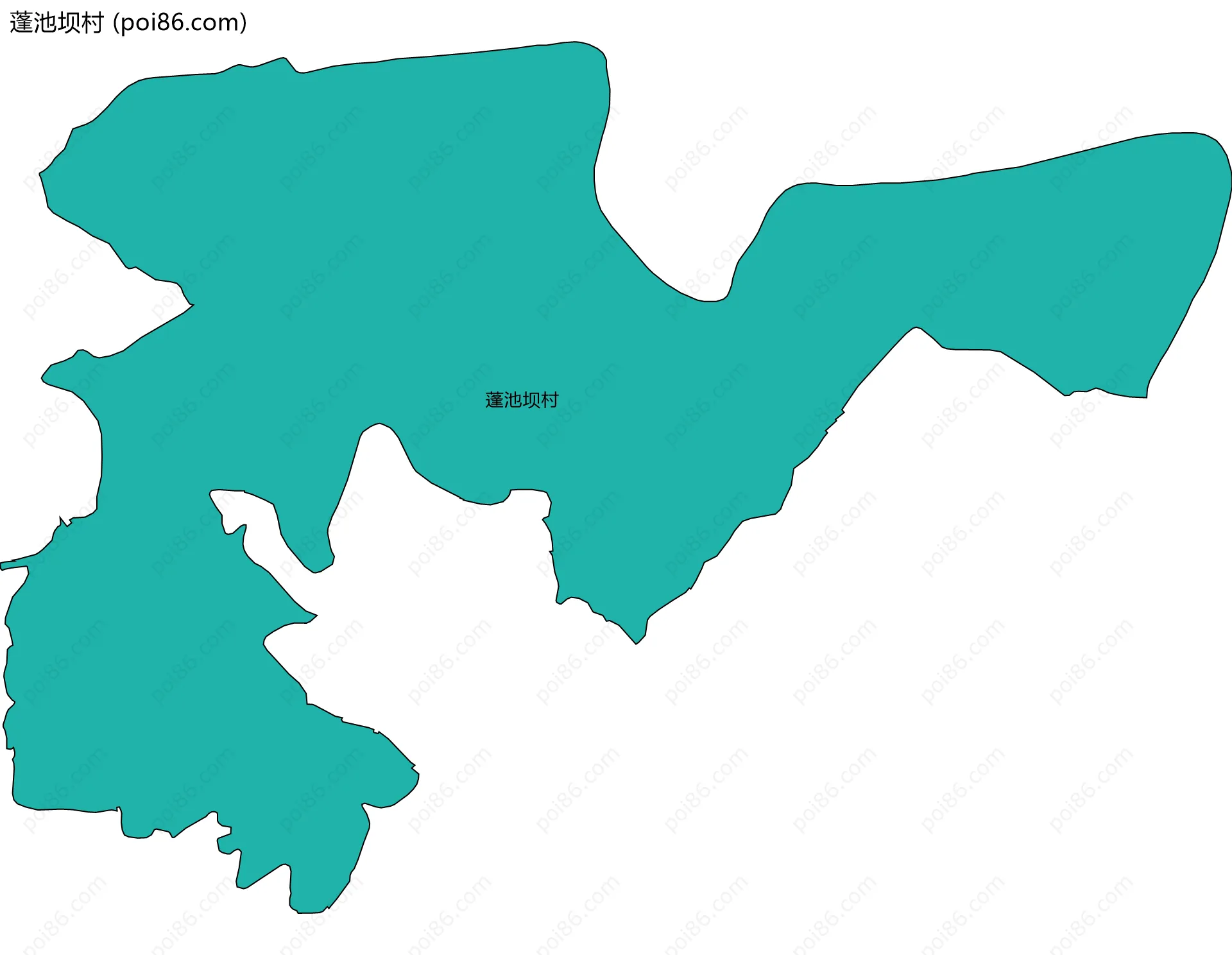 蓬池坝村边界地图
