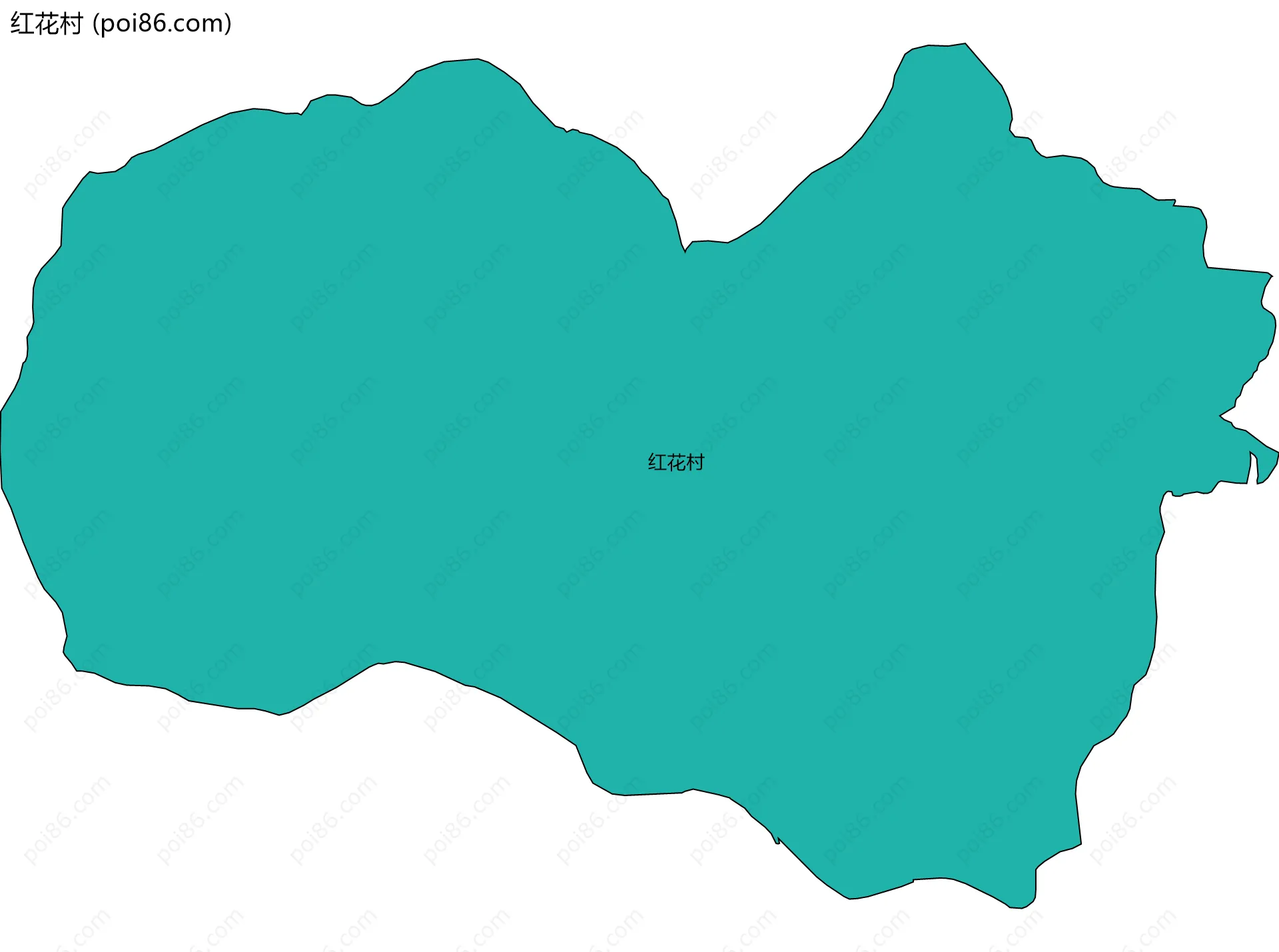 红花村边界地图