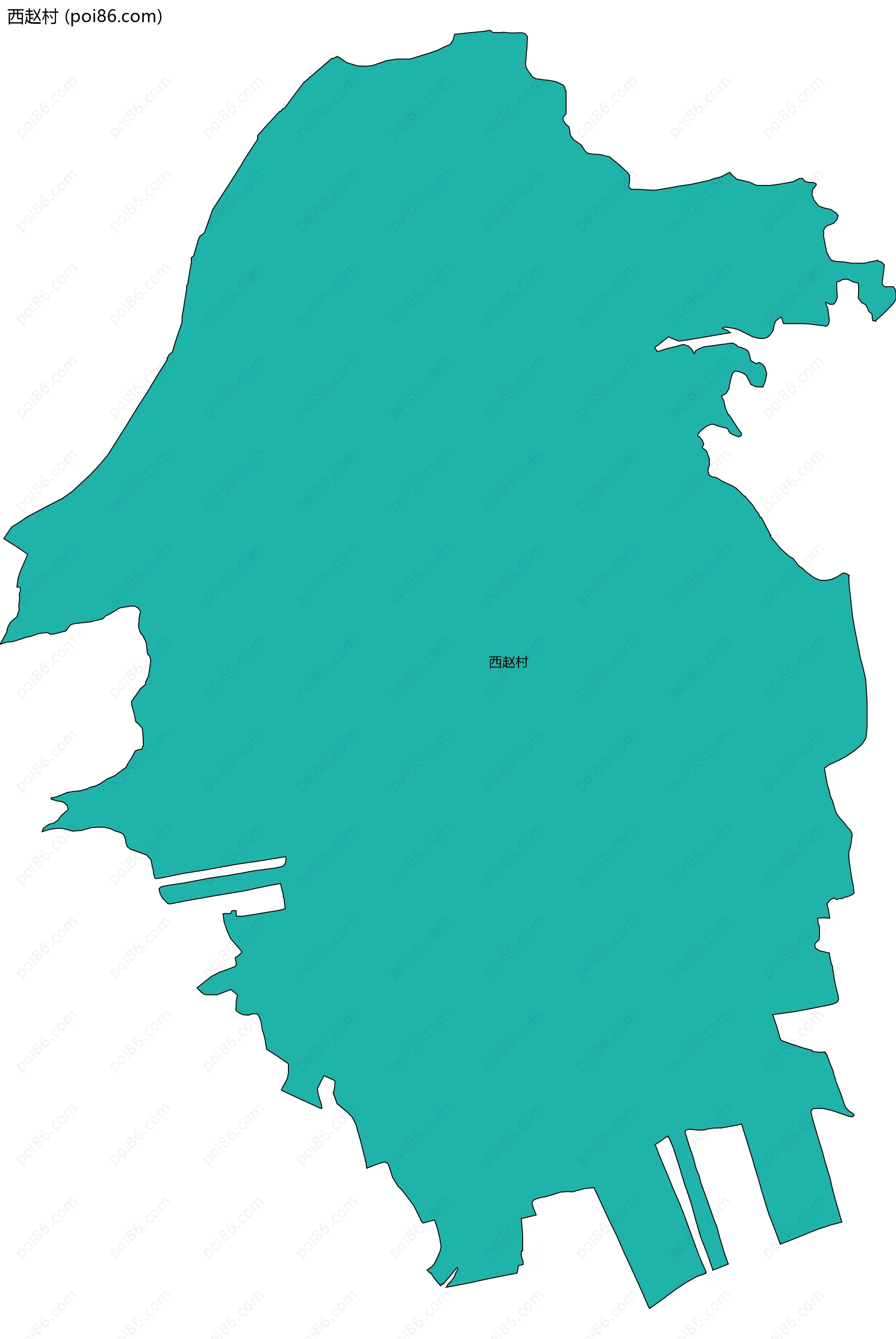 西赵村边界地图