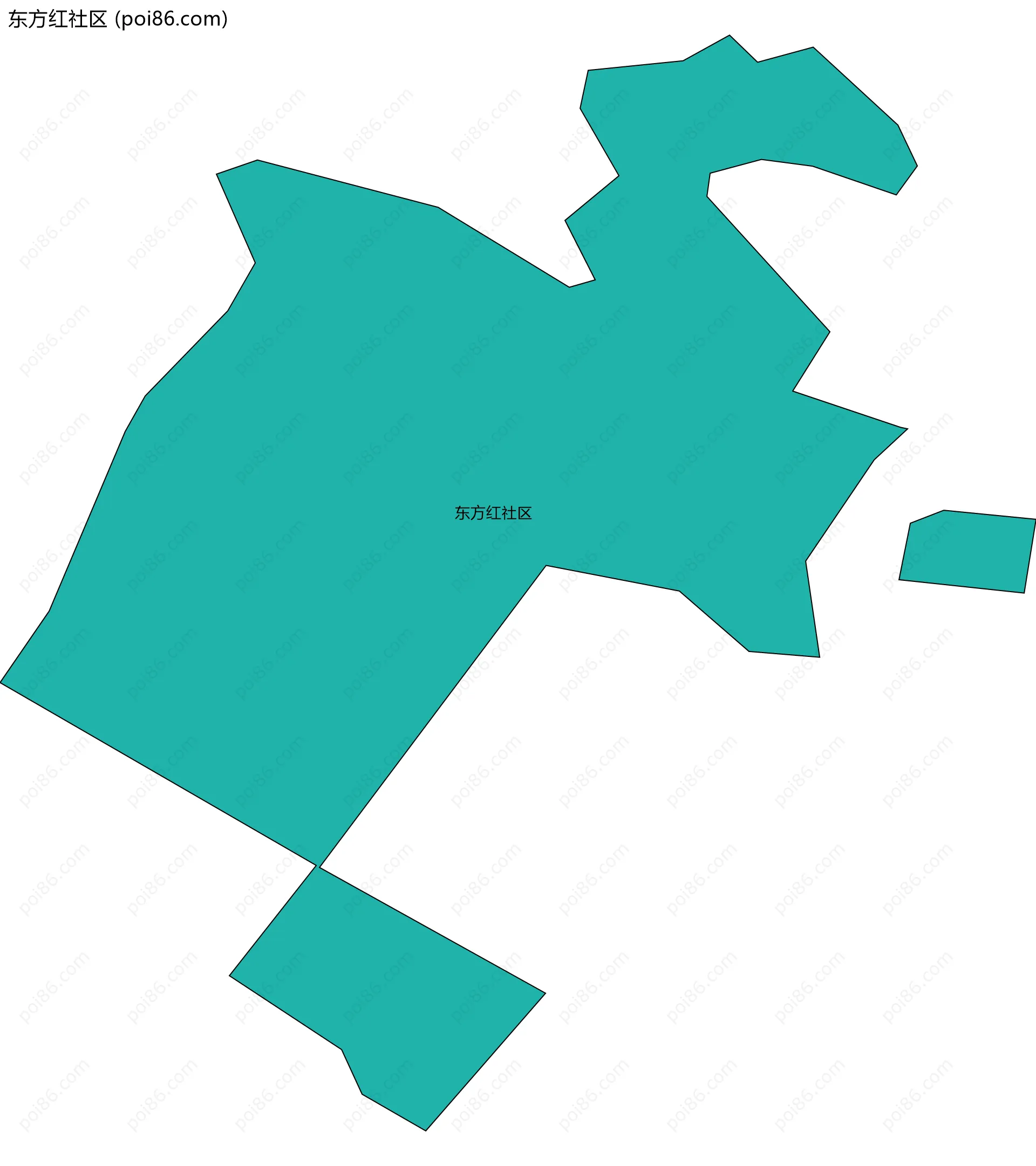 东方红社区边界地图