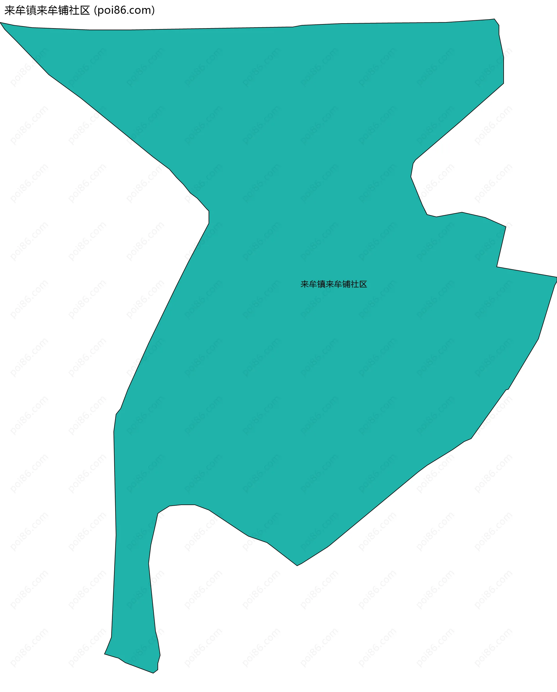 来牟镇来牟铺社区边界地图
