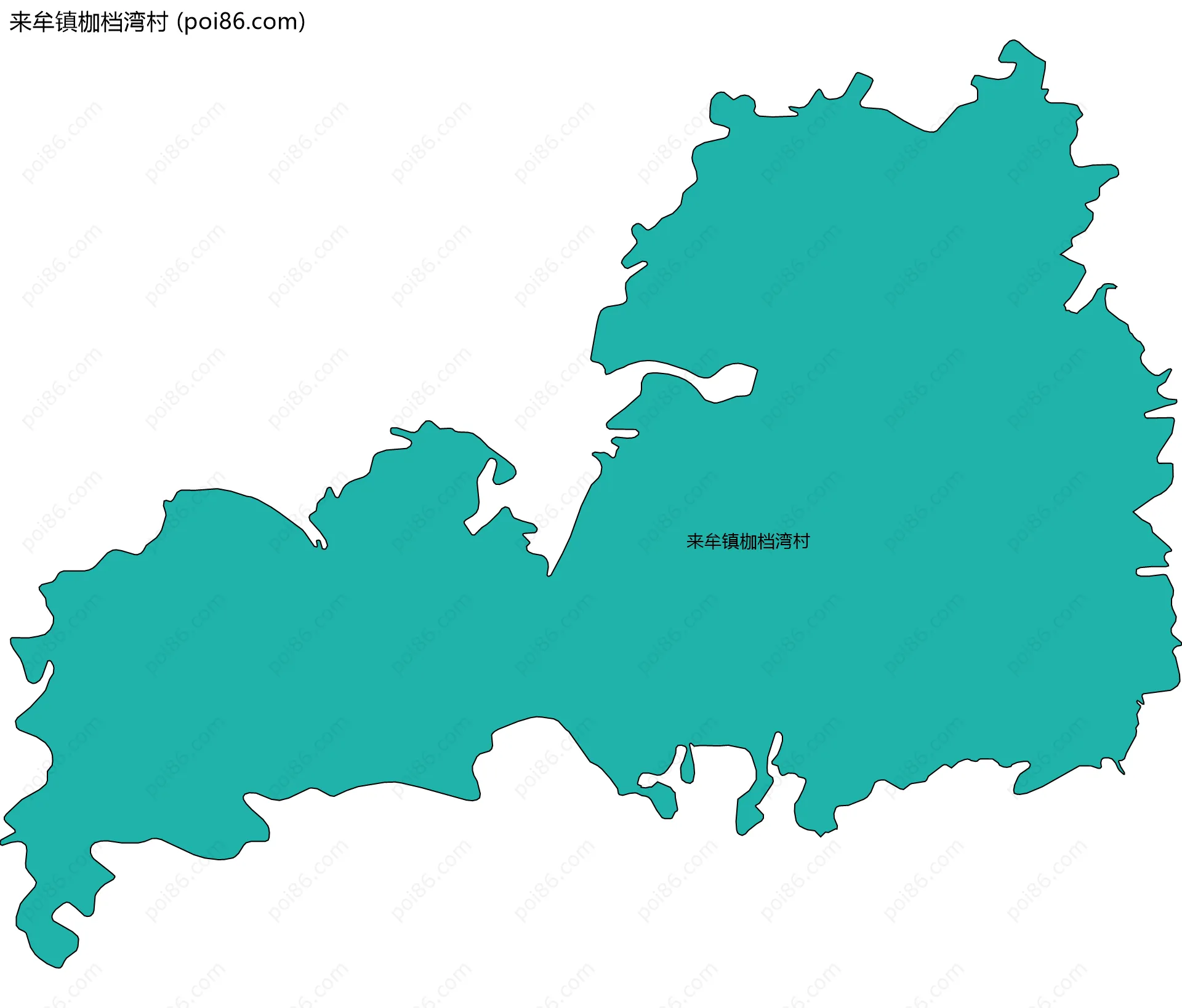 来牟镇枷档湾村边界地图