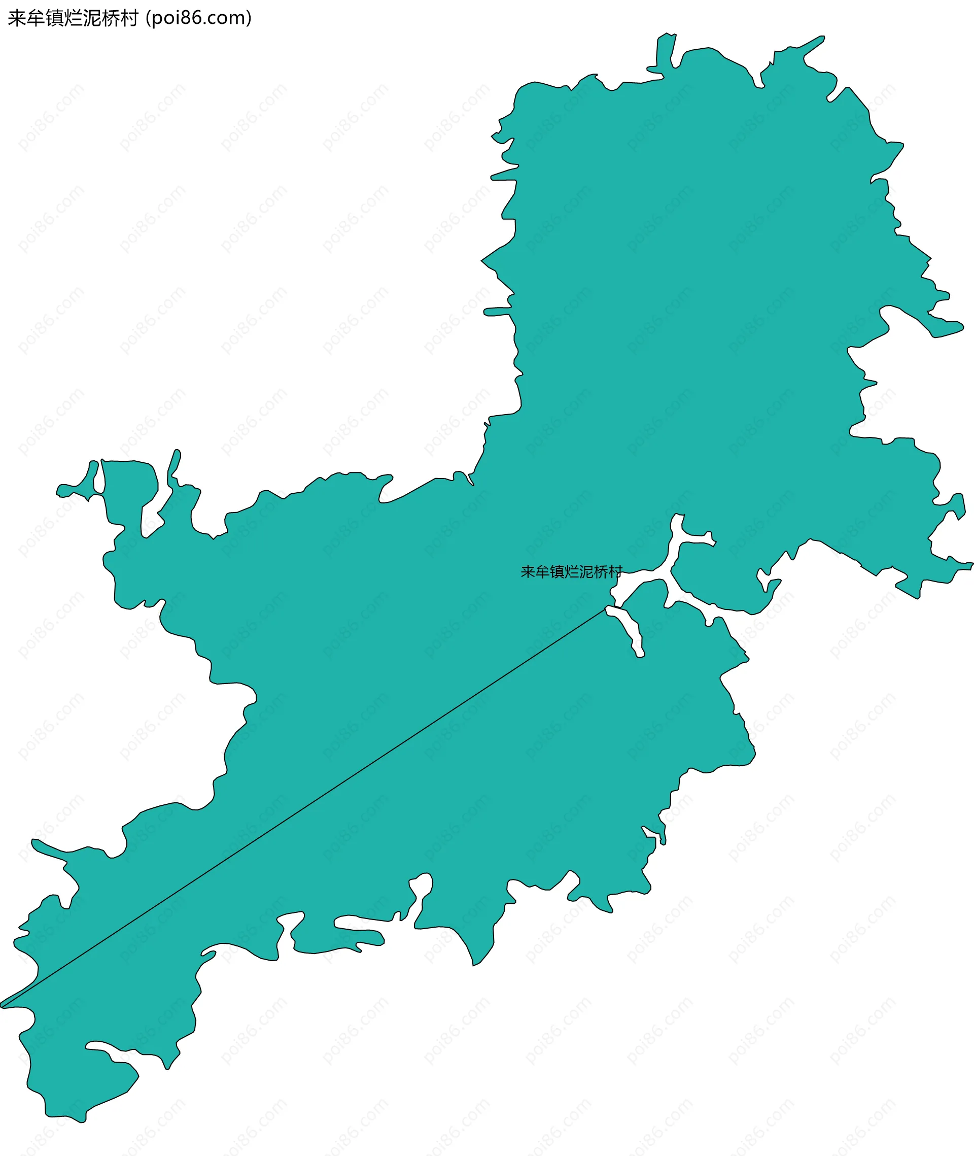 来牟镇烂泥桥村边界地图