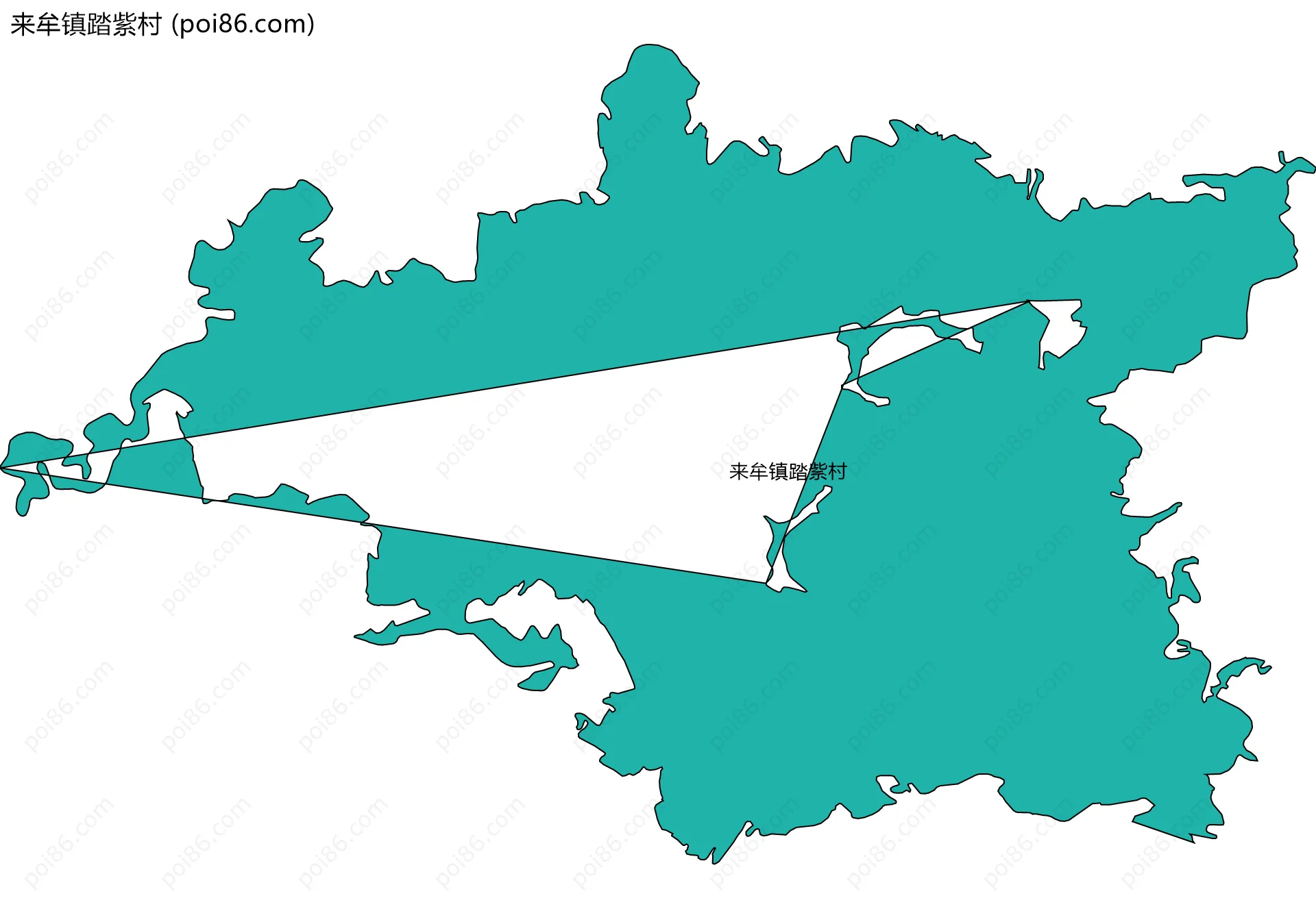 来牟镇踏紫村边界地图