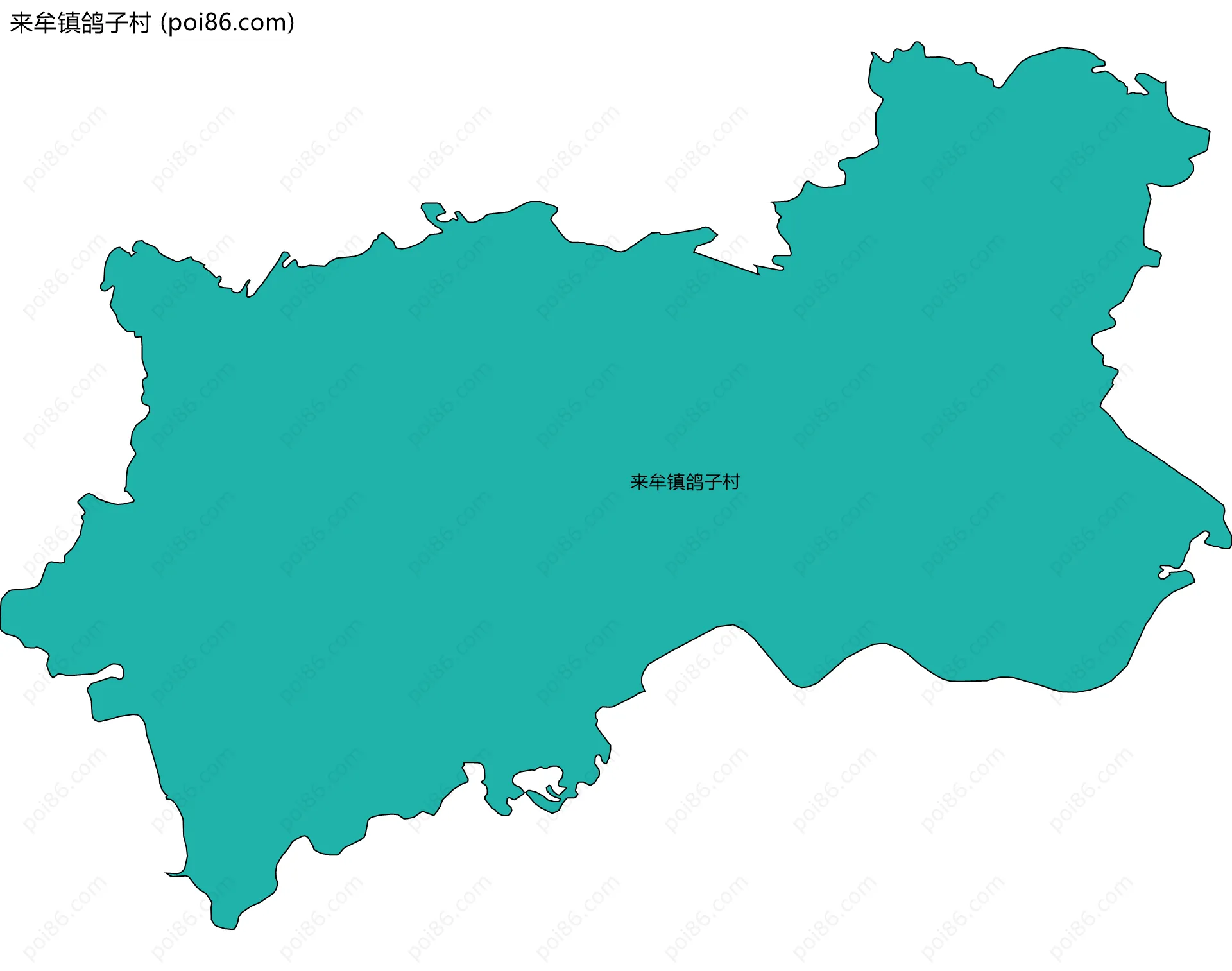 来牟镇鸽子村边界地图