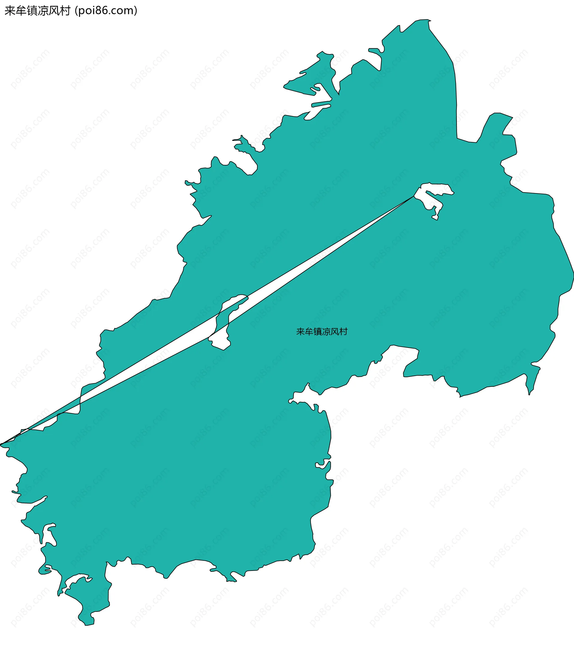 来牟镇凉风村边界地图