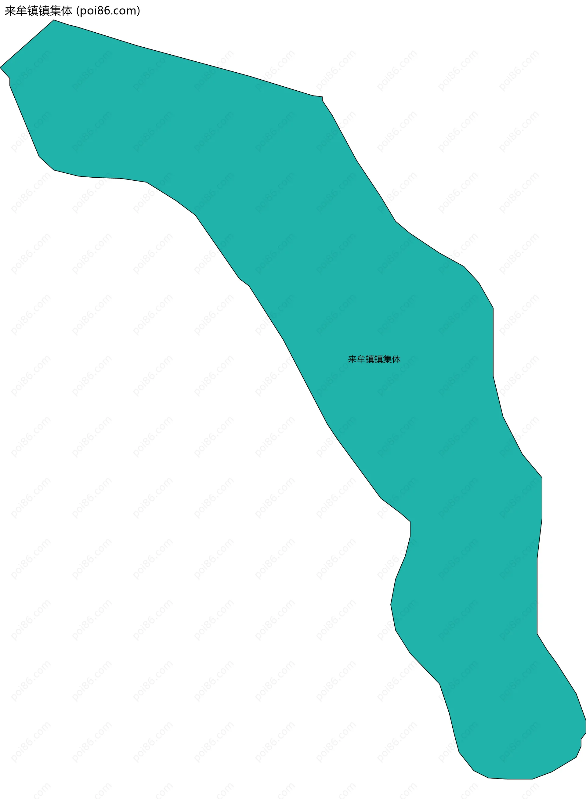 来牟镇镇集体边界地图