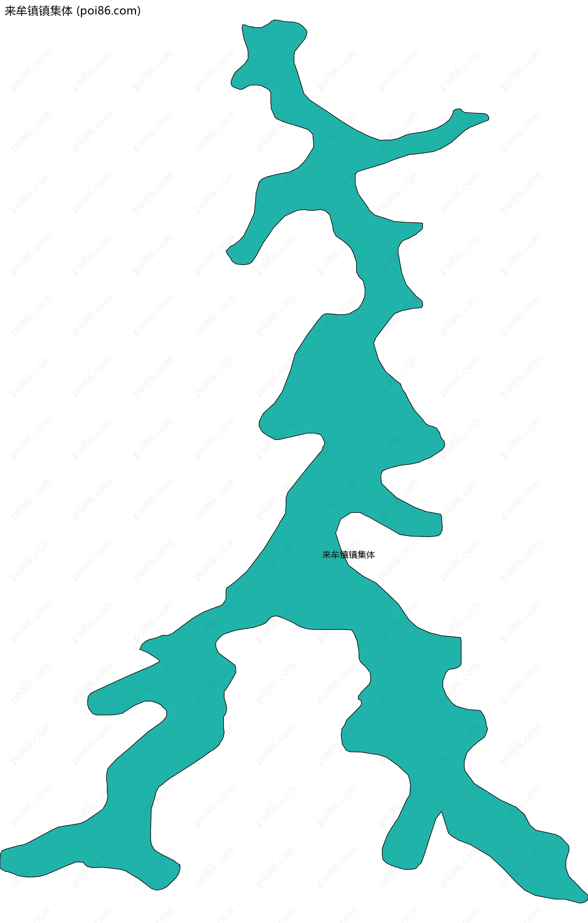 来牟镇镇集体边界地图