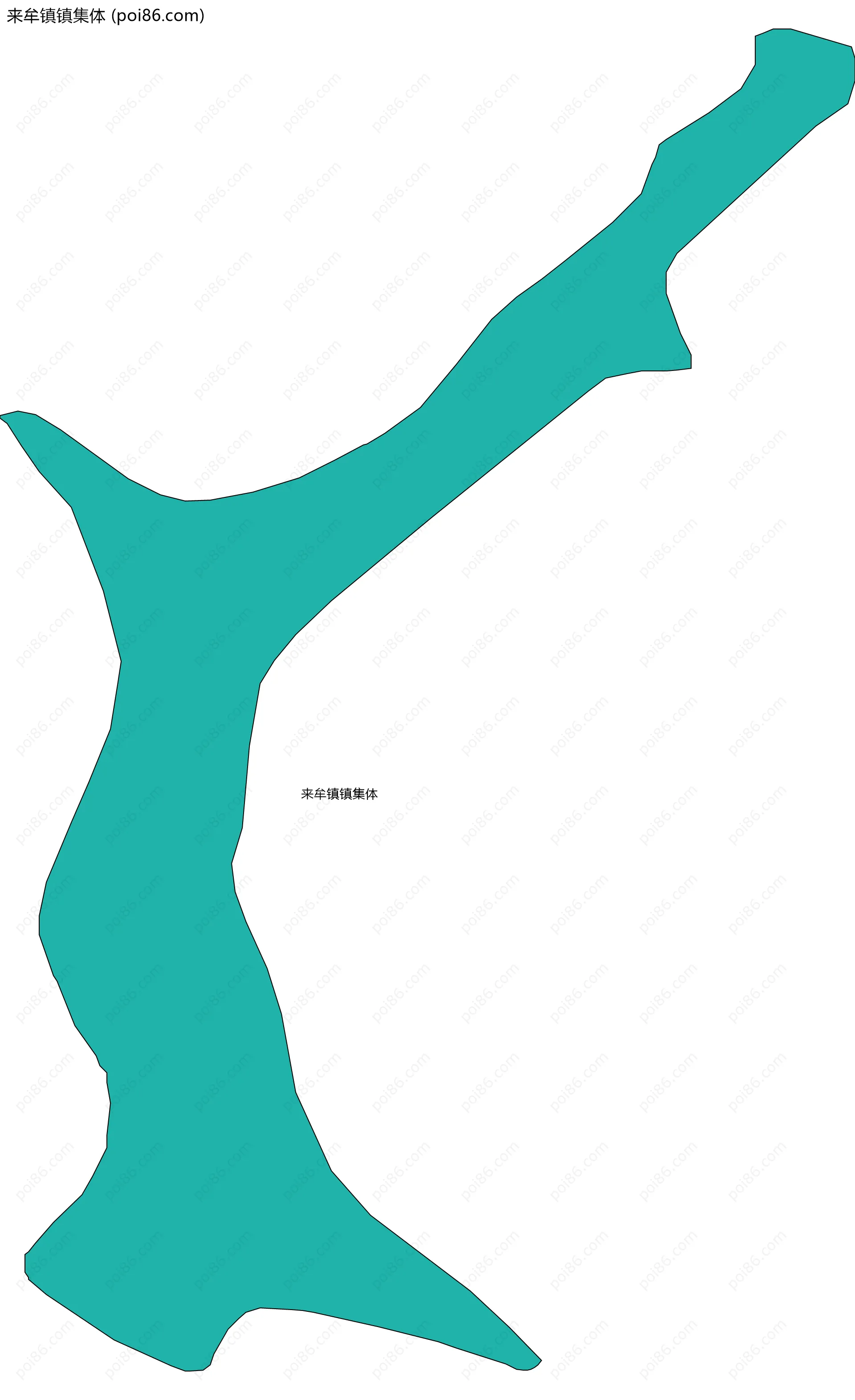 来牟镇镇集体边界地图