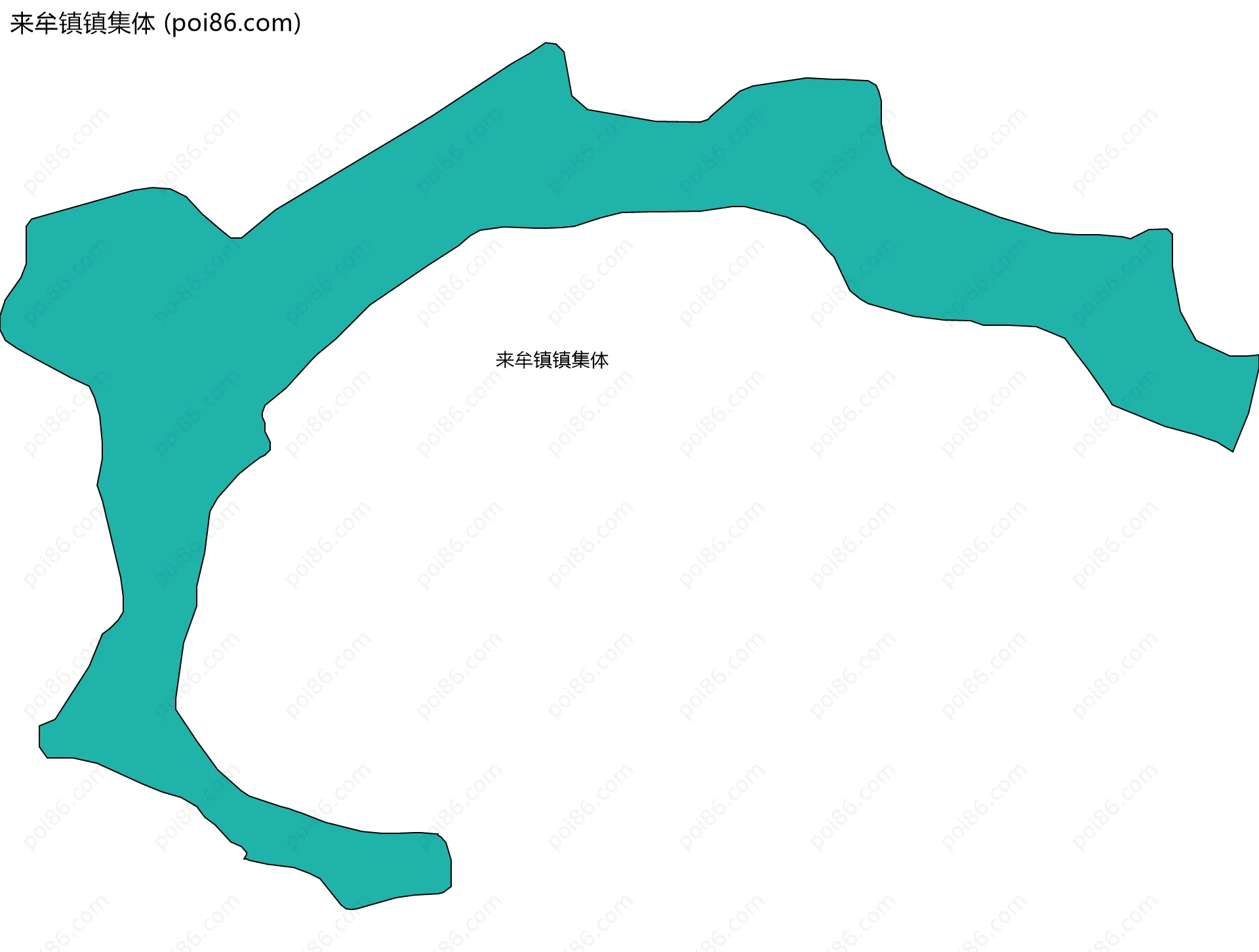 来牟镇镇集体边界地图
