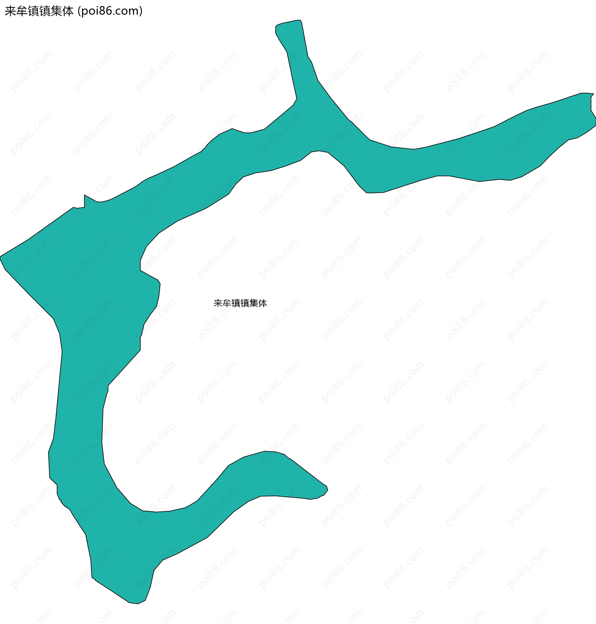来牟镇镇集体边界地图