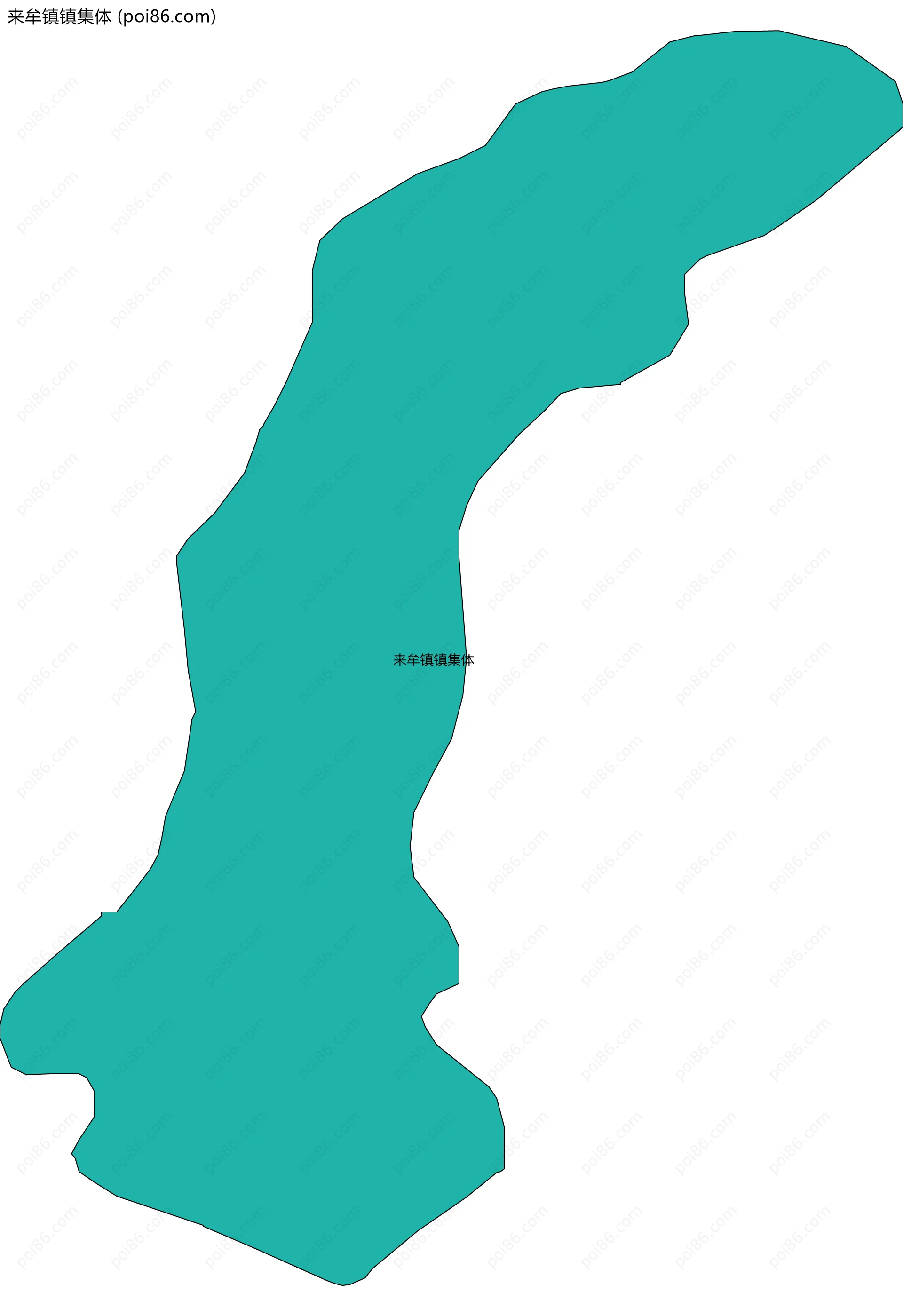 来牟镇镇集体边界地图