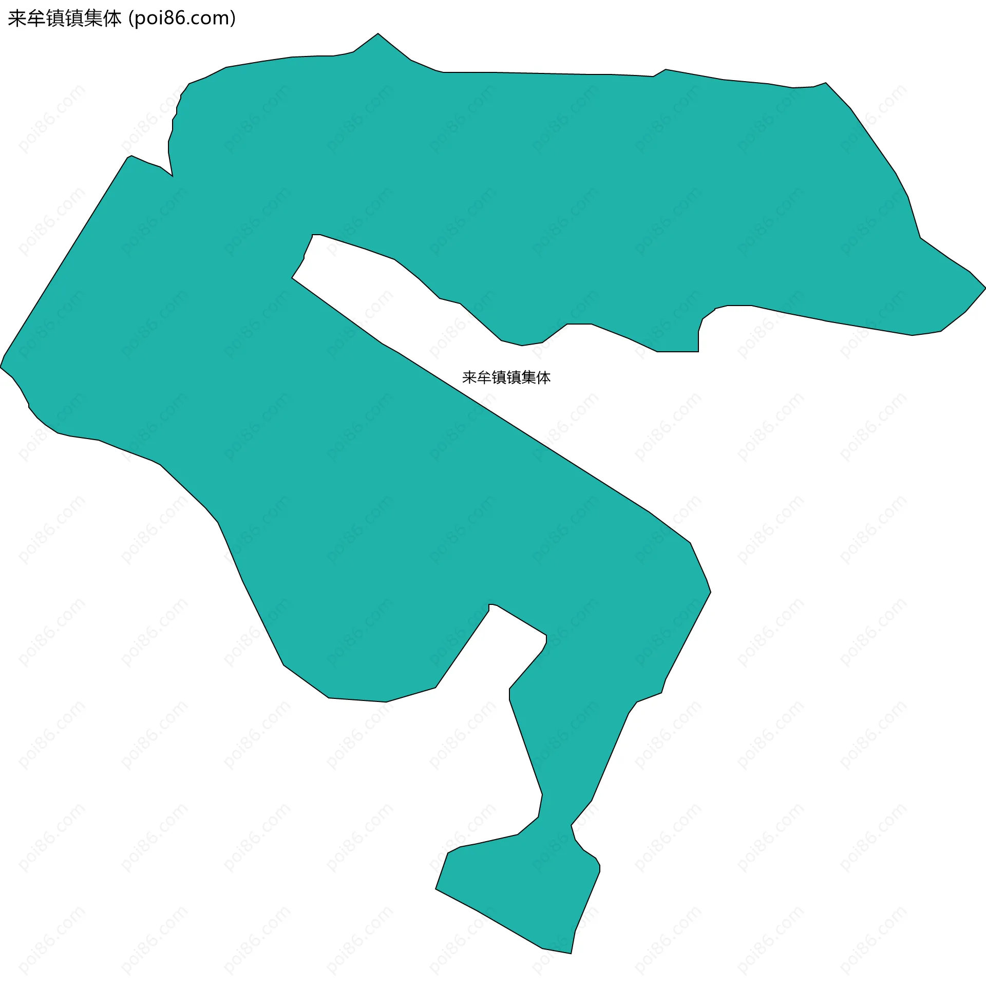 来牟镇镇集体边界地图