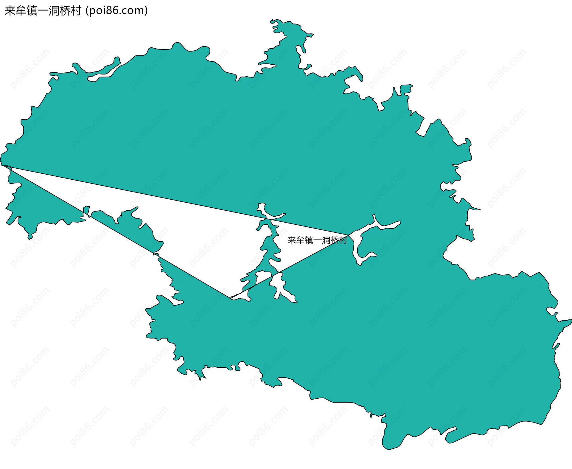 来牟镇一洞桥村边界地图