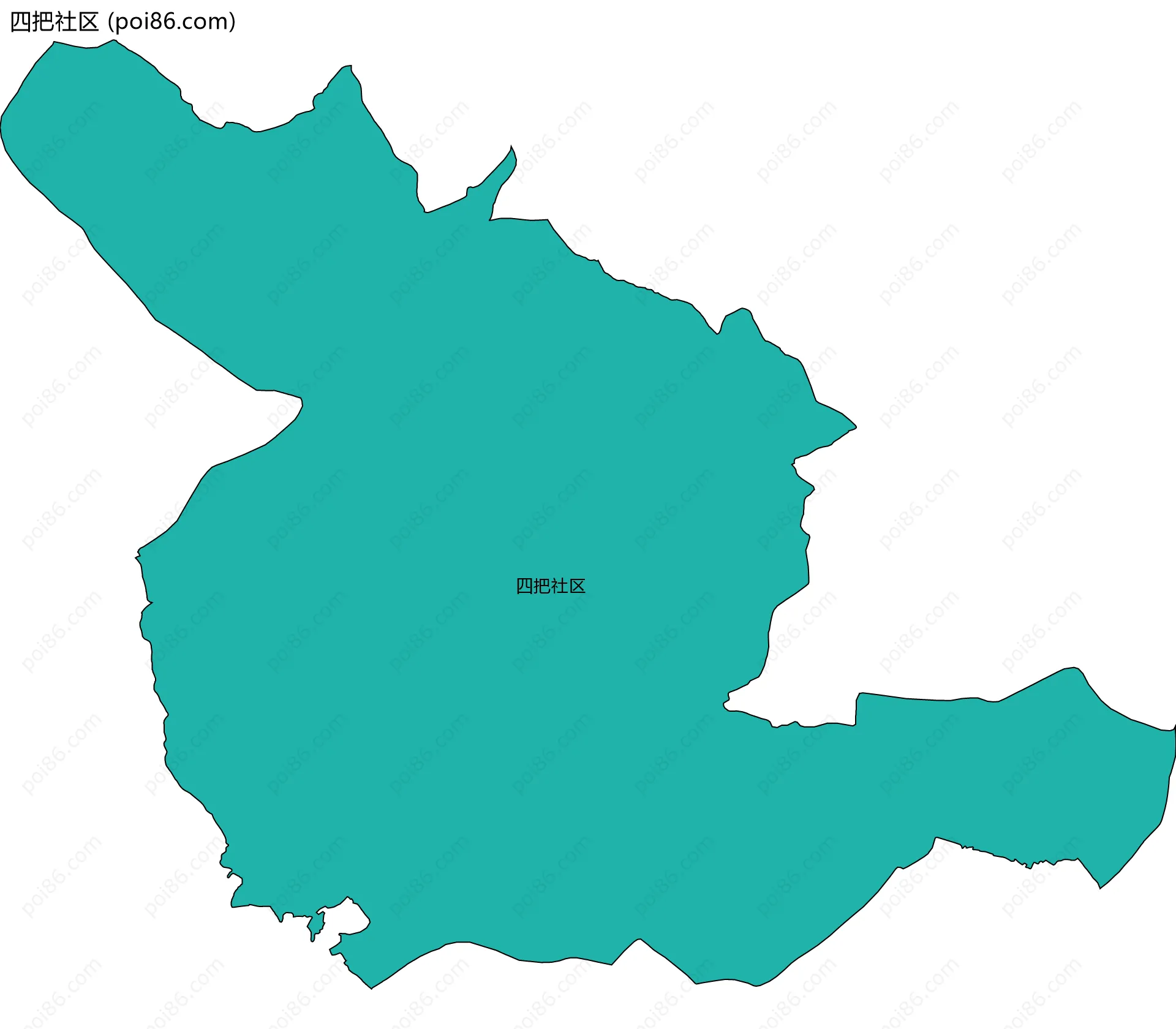 四把社区边界地图