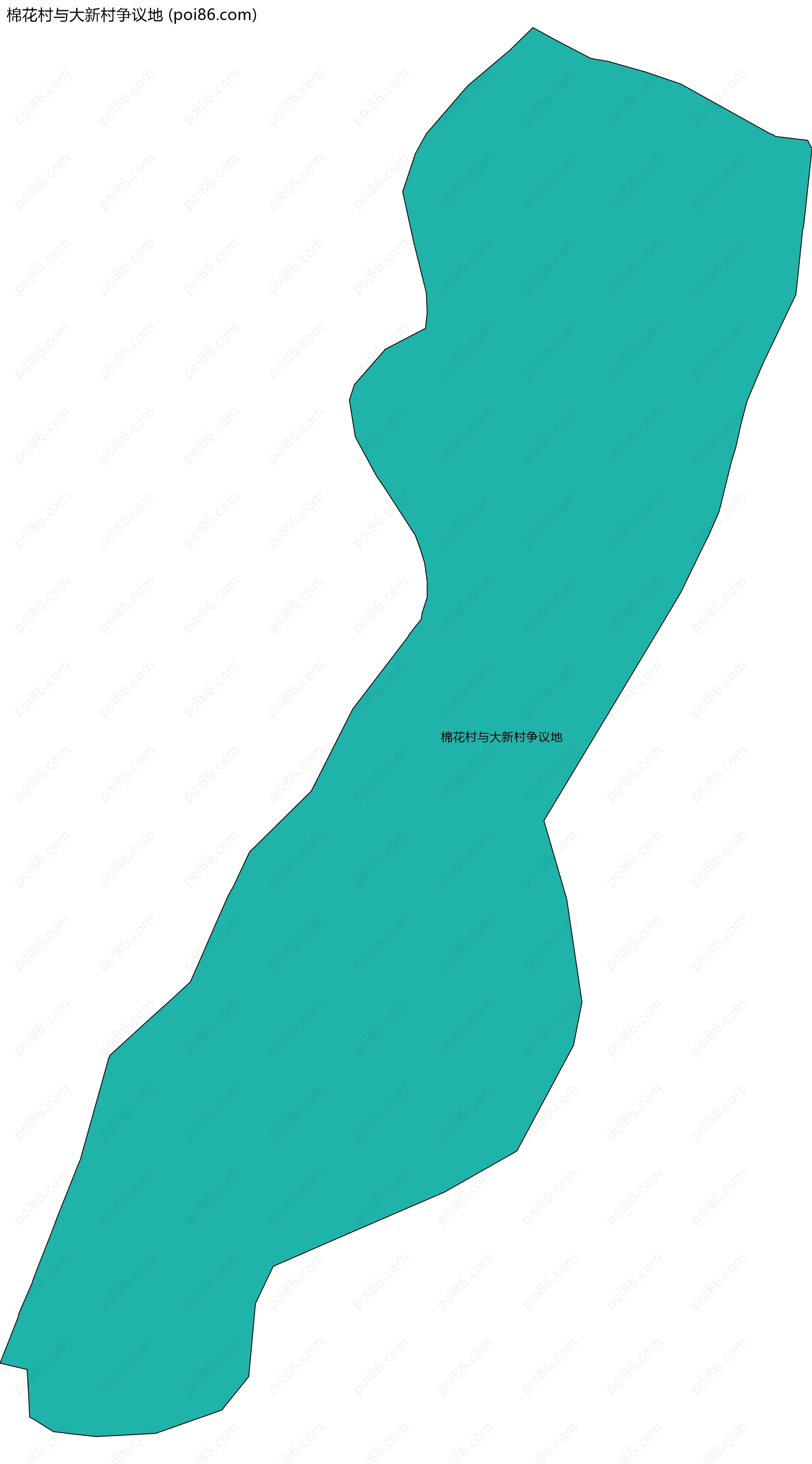 棉花村与大新村争议地边界地图