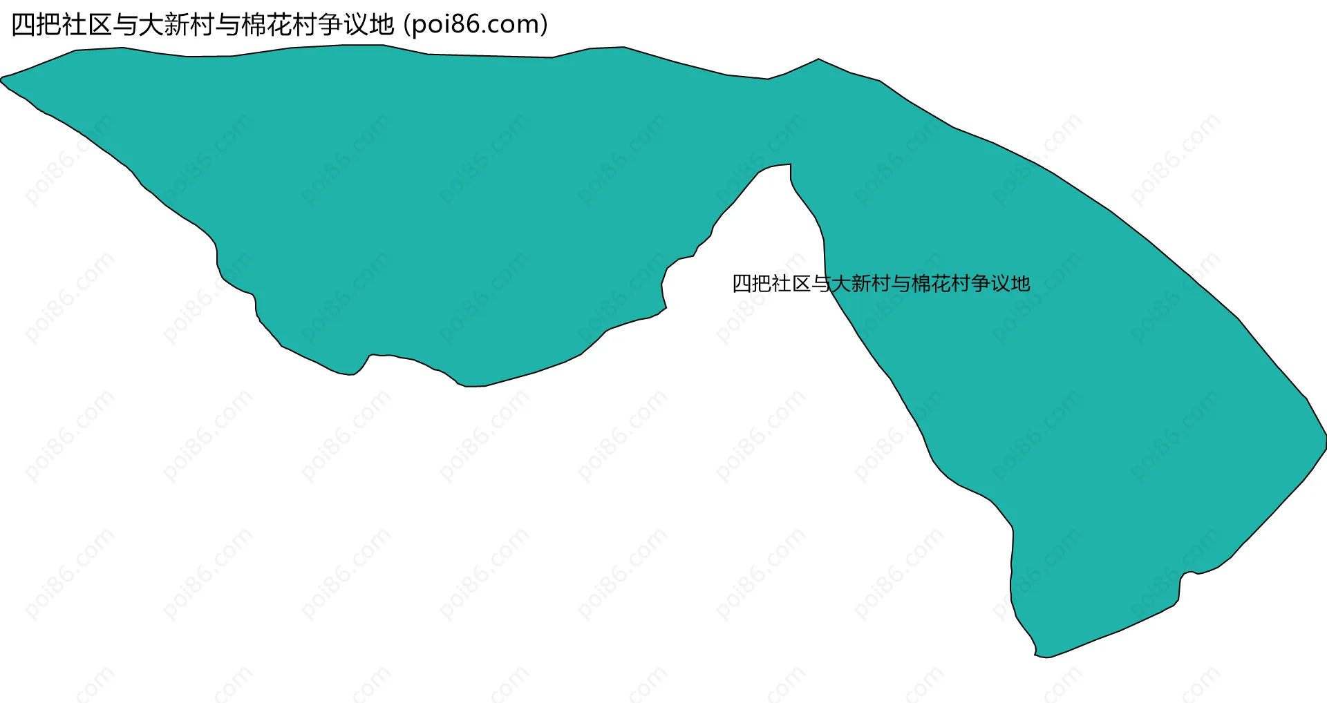 四把社区与大新村与棉花村争议地边界地图