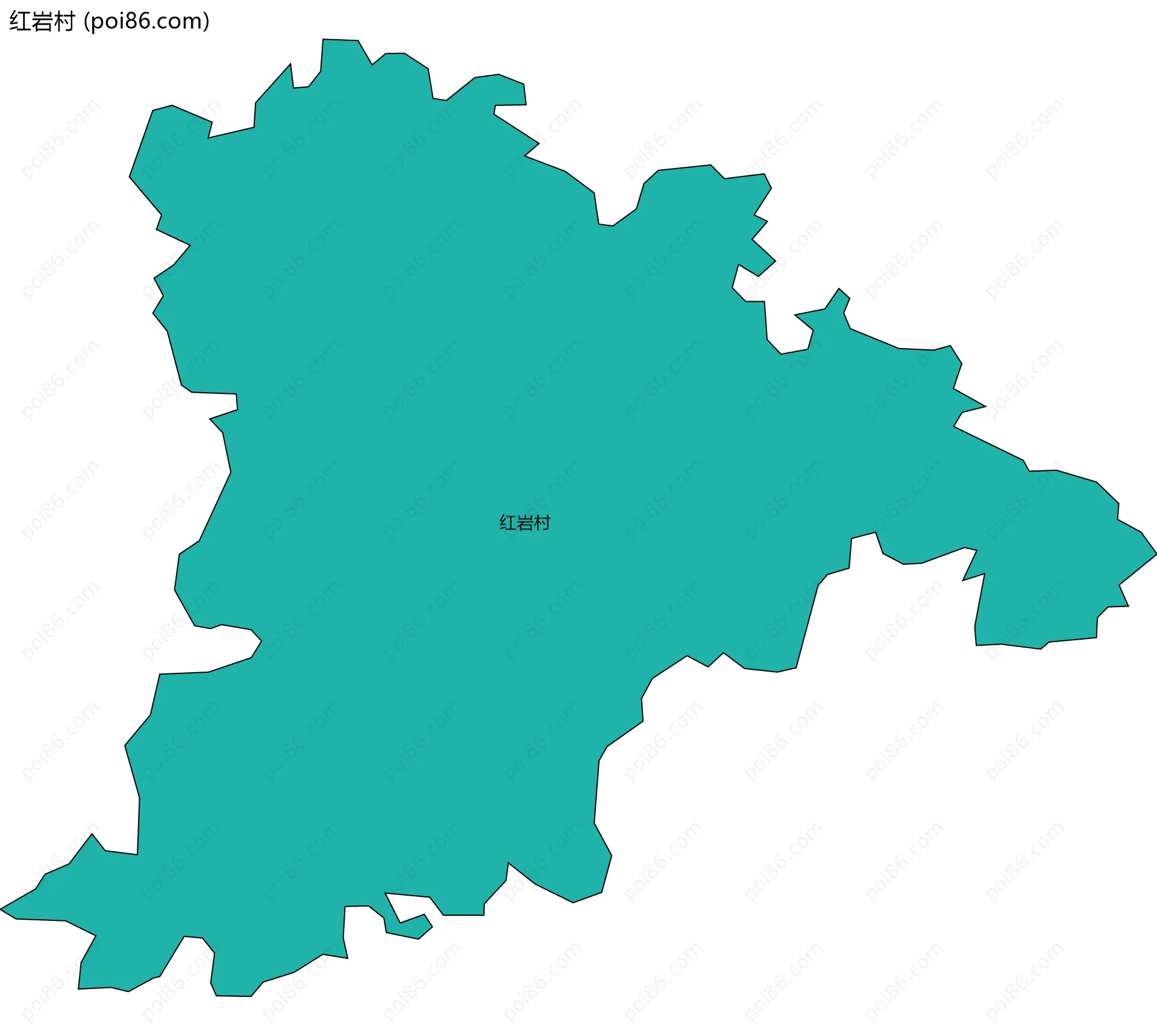 红岩村边界地图