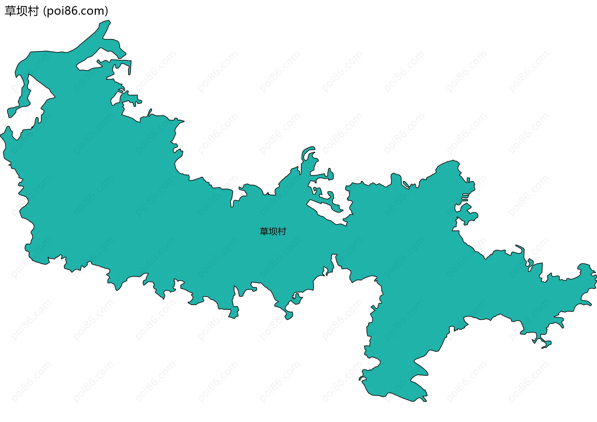 草坝村边界地图