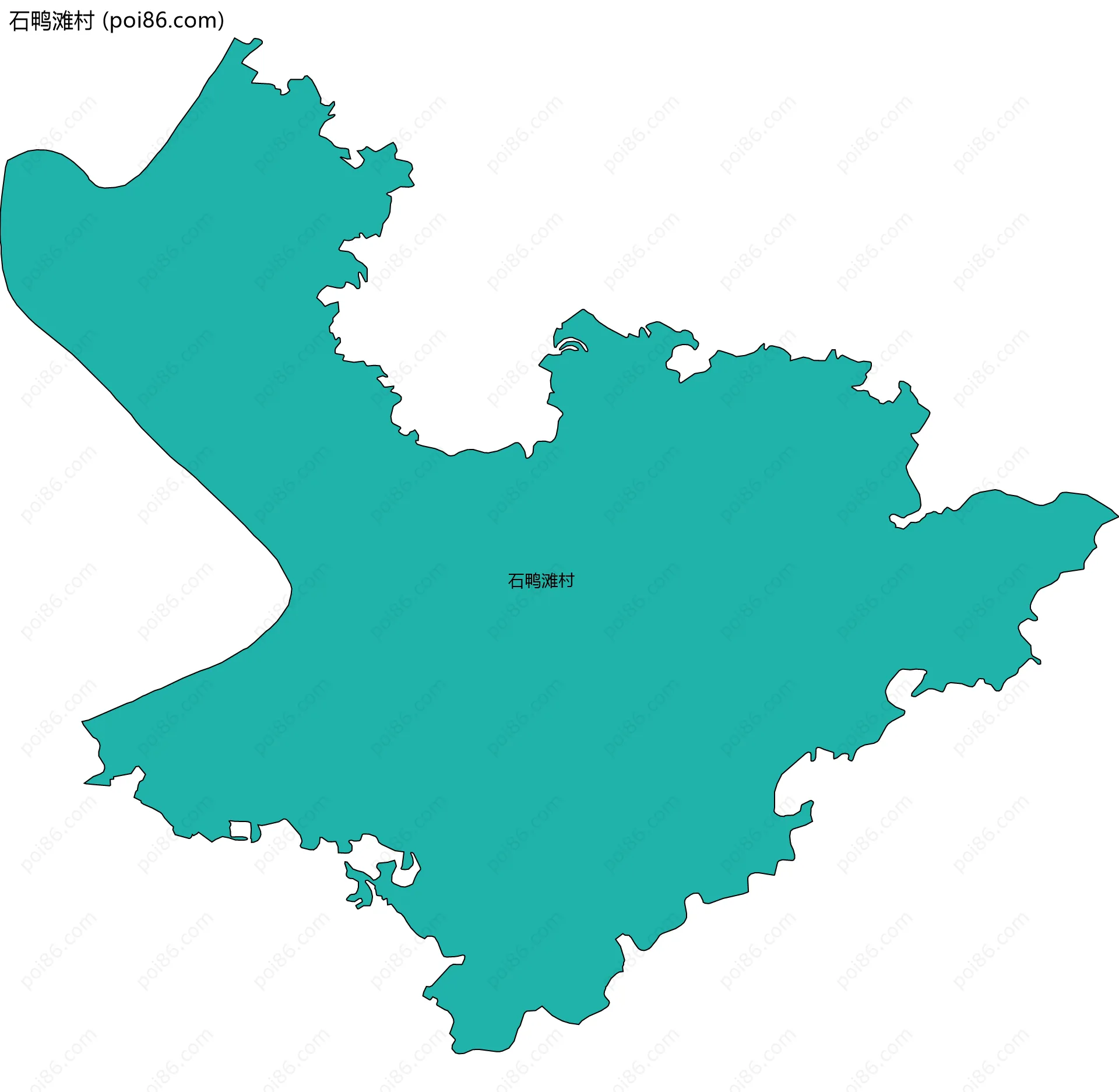 石鸭滩村边界地图