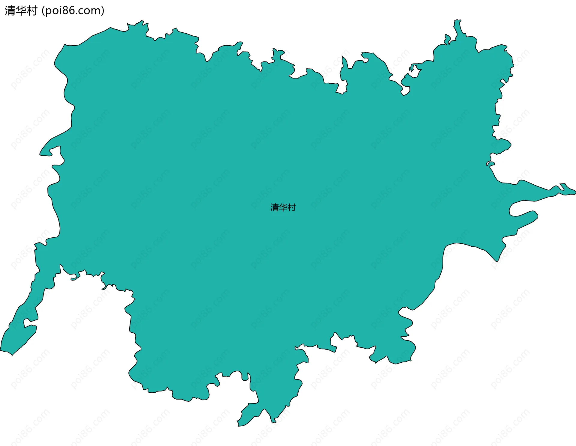 清华村边界地图