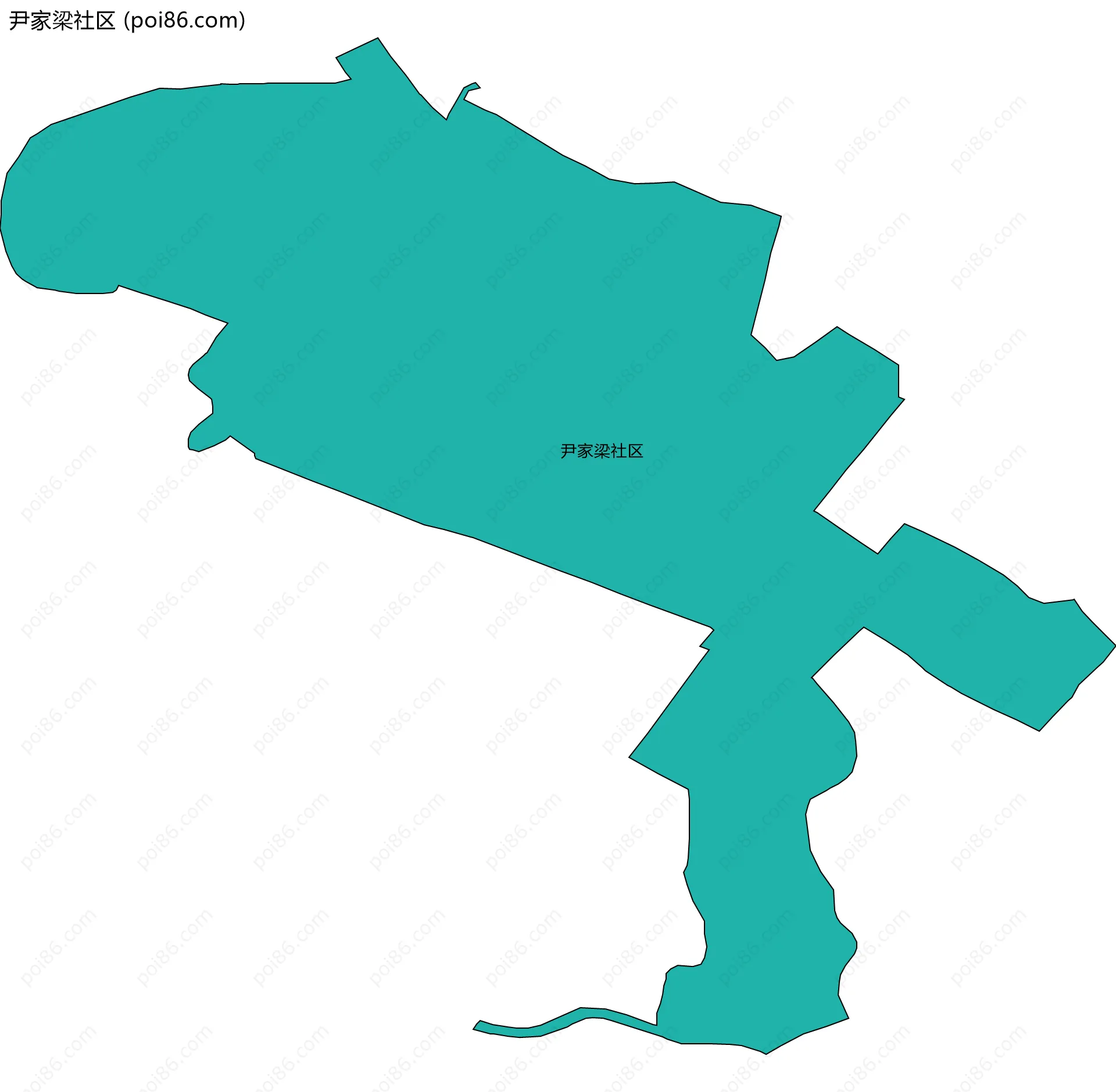 尹家梁社区边界地图