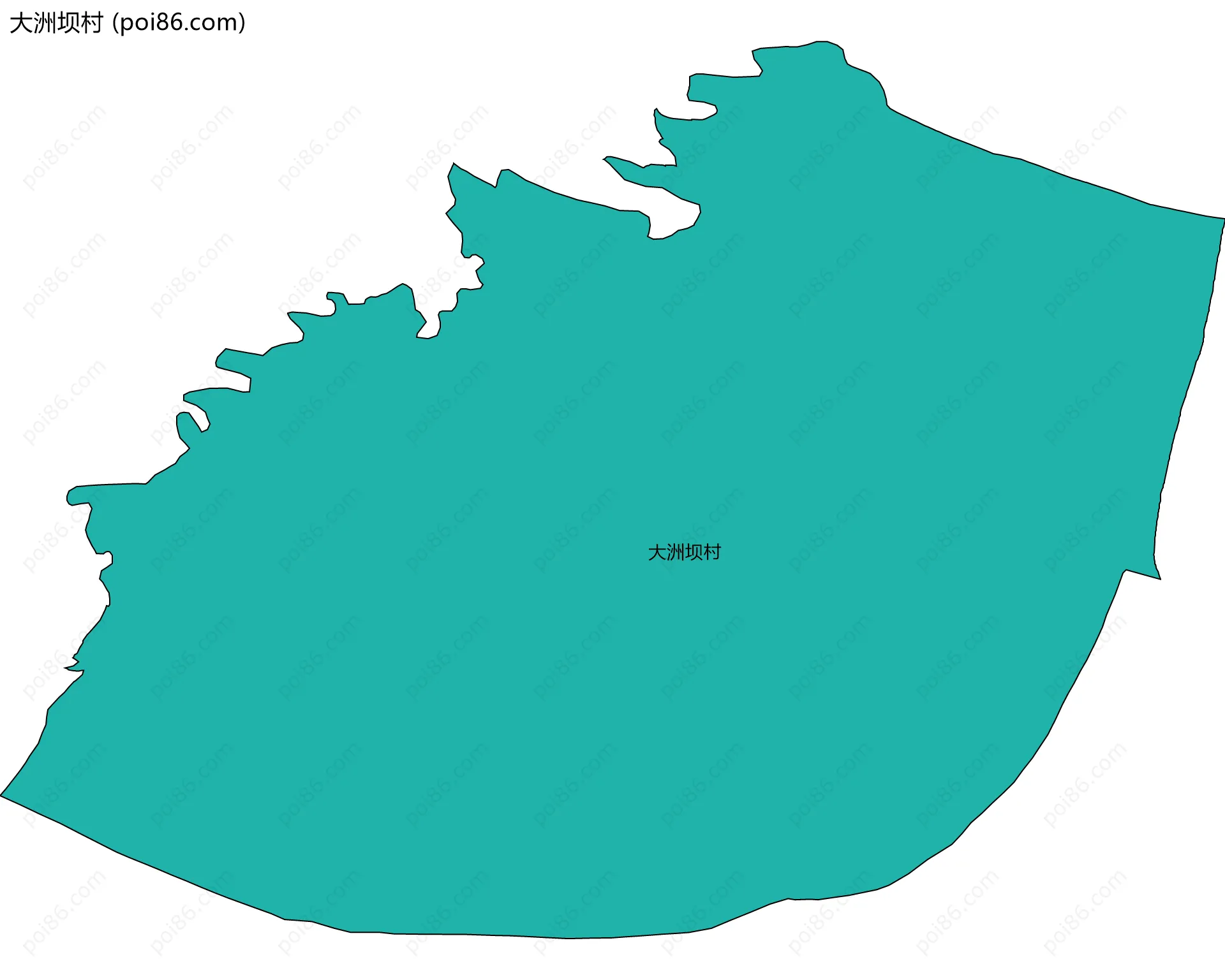 大洲坝村边界地图