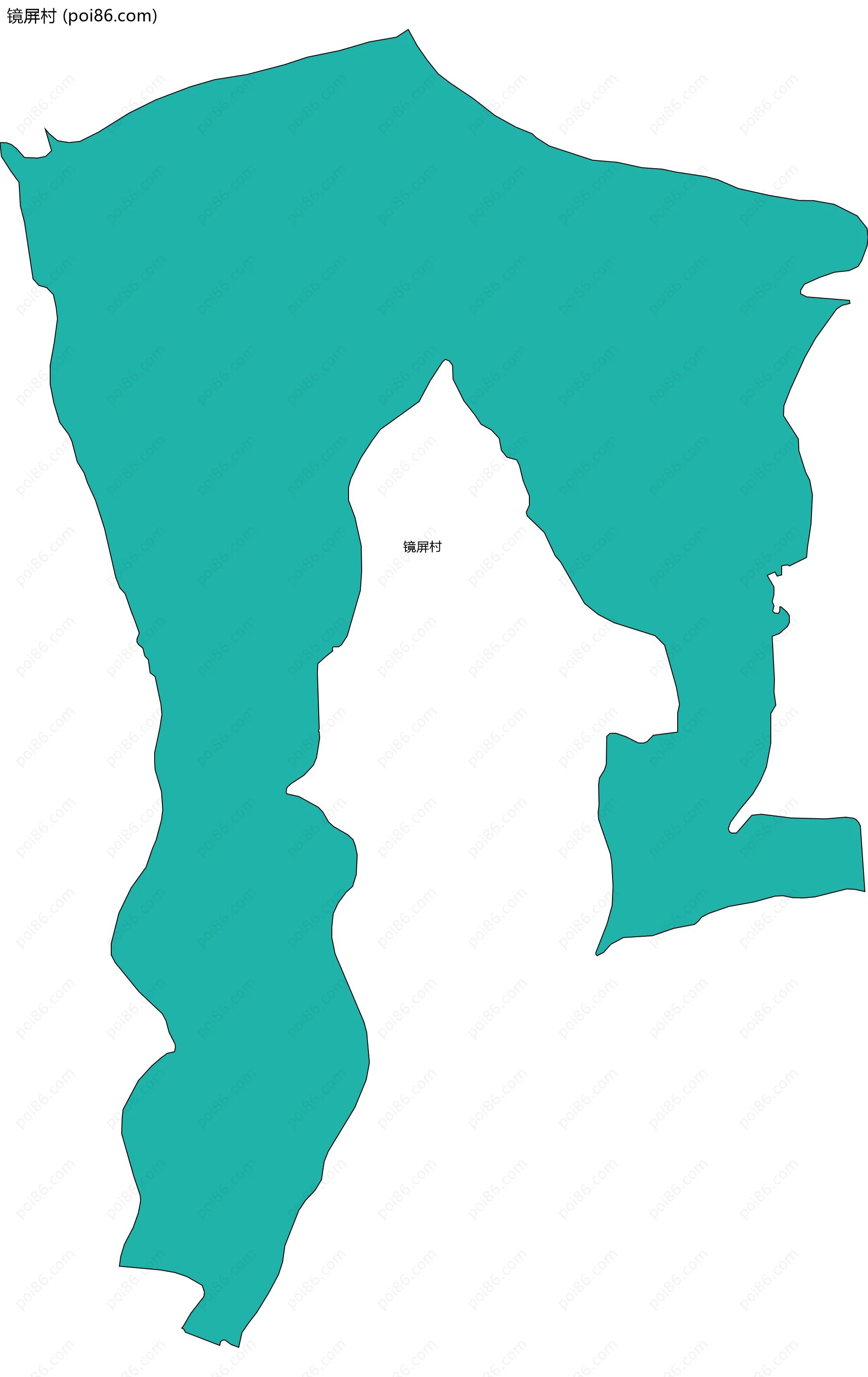 镜屏村边界地图