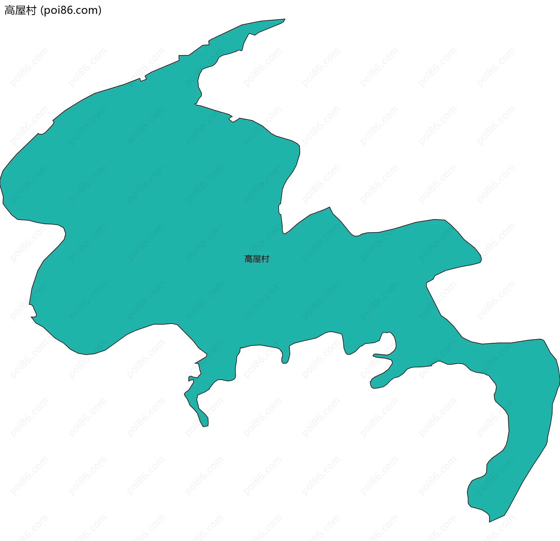 高屋村边界地图